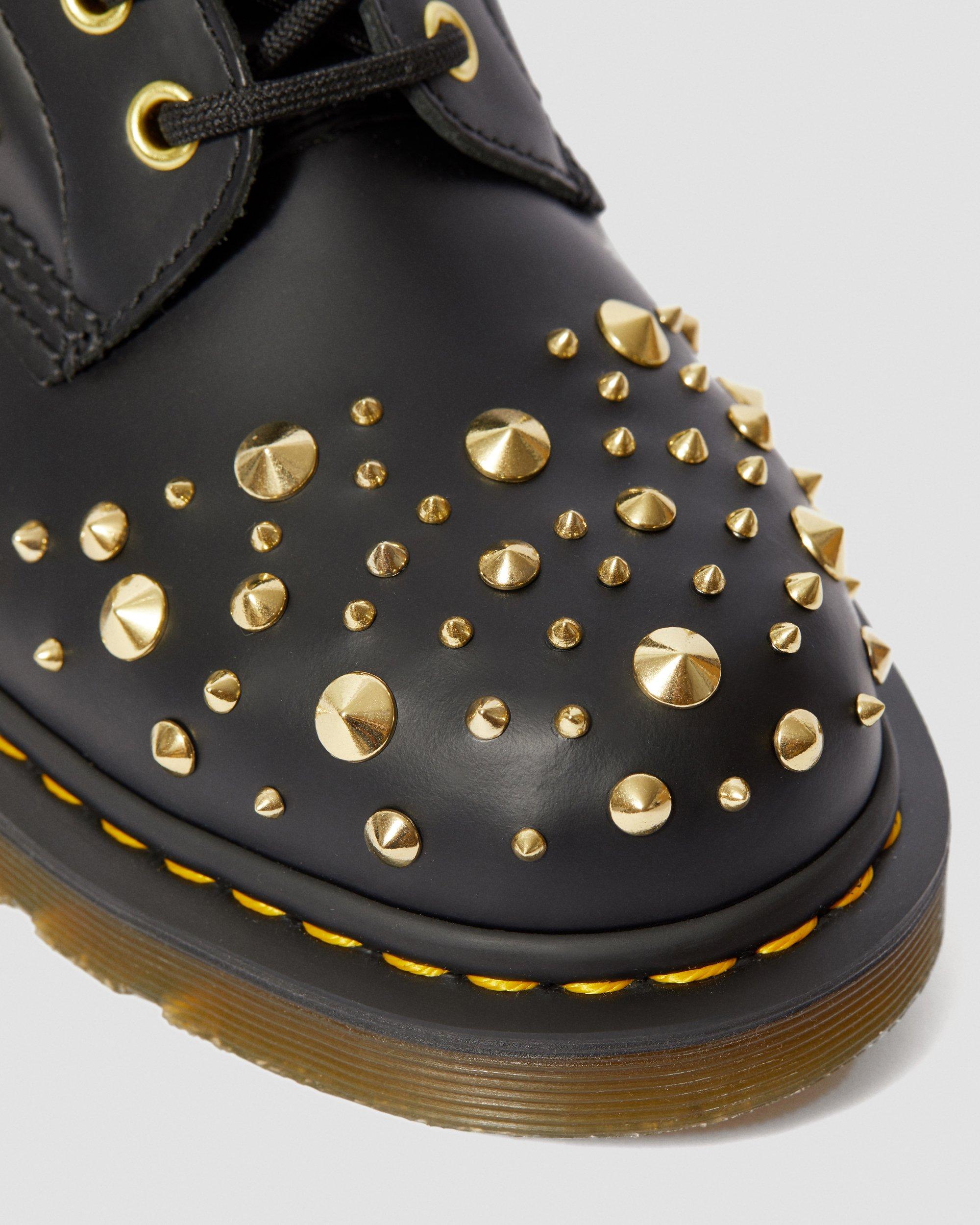 1460 Midas Smooth Leather Gold Studded Boots | Dr. Martens