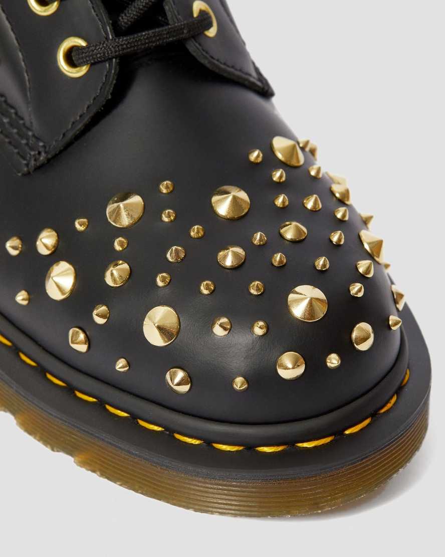 1460 Midas Smooth Leather Gold Studded Boots | Dr Martens