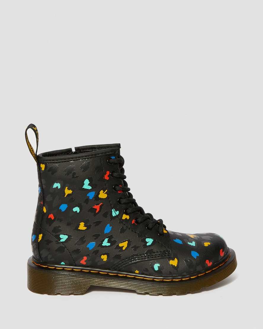 Junior 1460 Leather Heart Printed Lace Up Boots | Dr Martens
