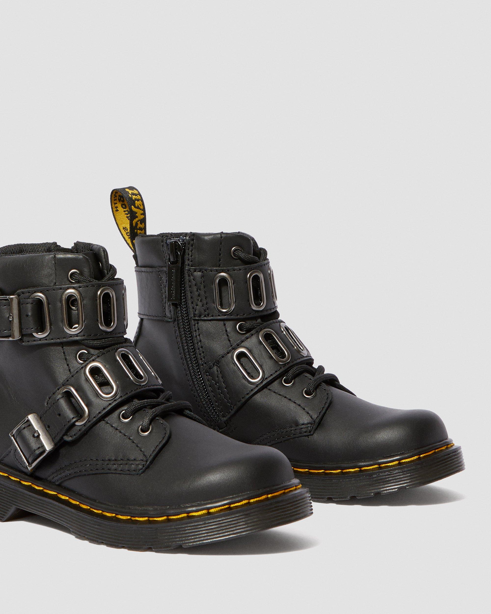 JUNIOR 1460 QUYNN LEATHER BOOTS in Sort