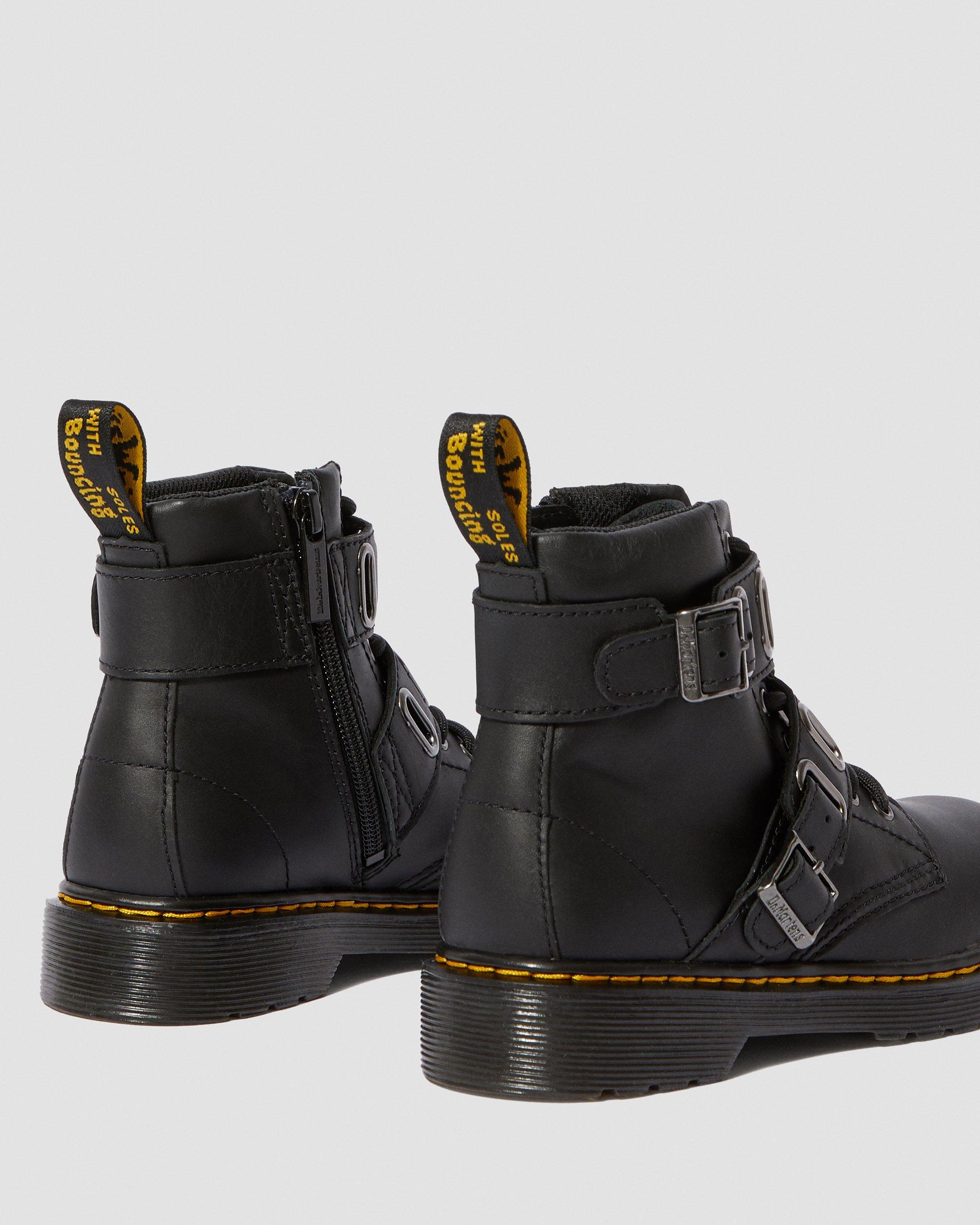 JUNIOR 1460 QUYNN LEATHER BOOTS in Sort