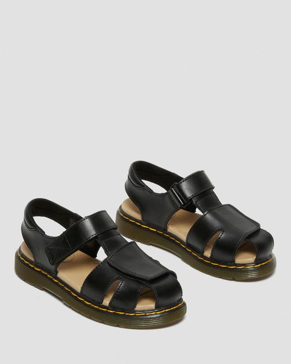 Junior Moby II Leather Velcro Sandals in Black | Dr. Martens