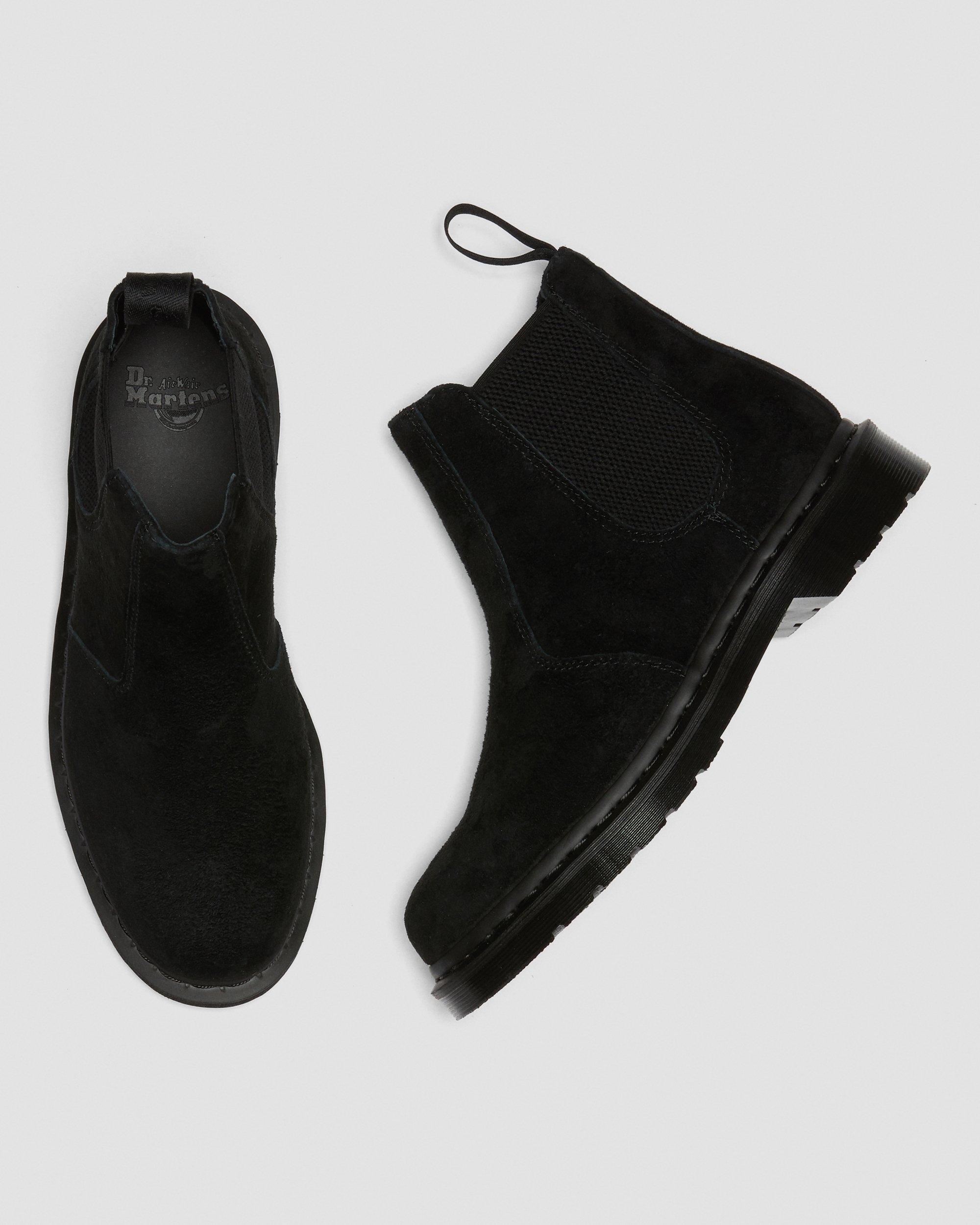 2976 BLACK SUEDE CHELSEA BOOTS in Black Dr. Martens