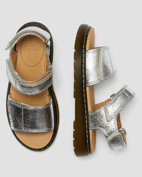 Junior Romi Metallic Leather Sandals Dr. Martens