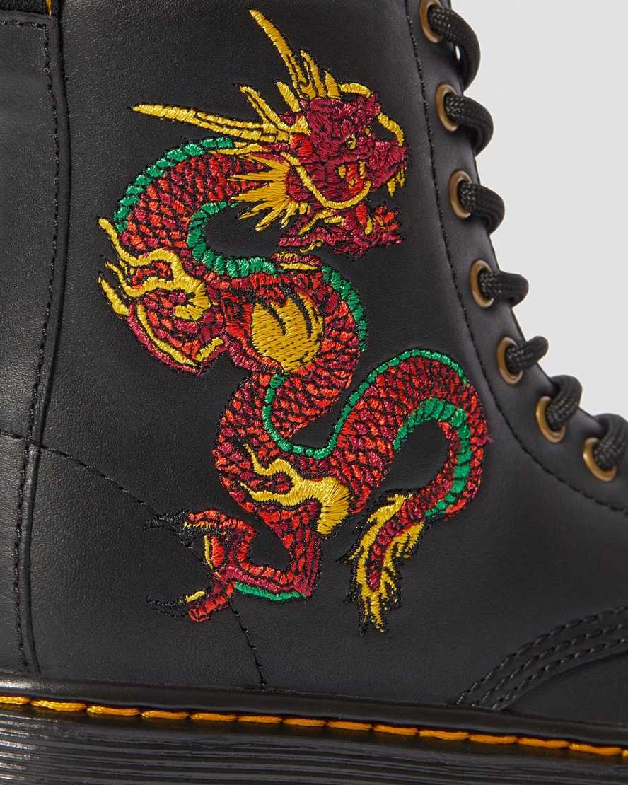 Junior 1460 Dragon Embroidered Leather Boots | Dr Martens