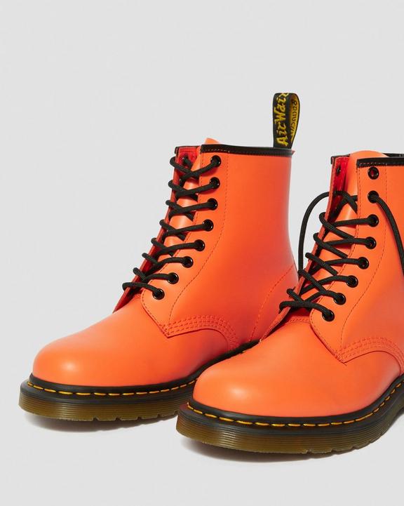 1460 Smooth Leather Lace Up Boots in Orange | Dr. Martens