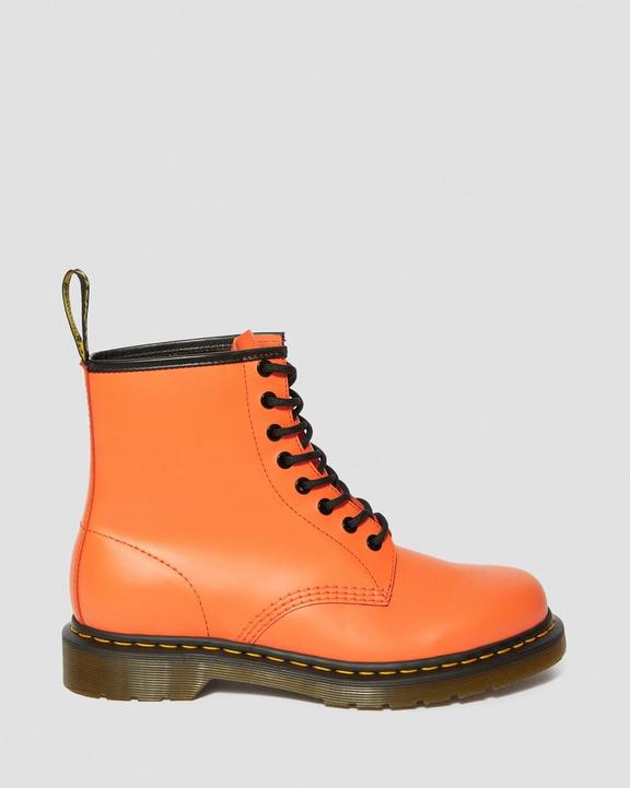 1460 Smooth Leather Lace Up Boots in Orange | Dr. Martens