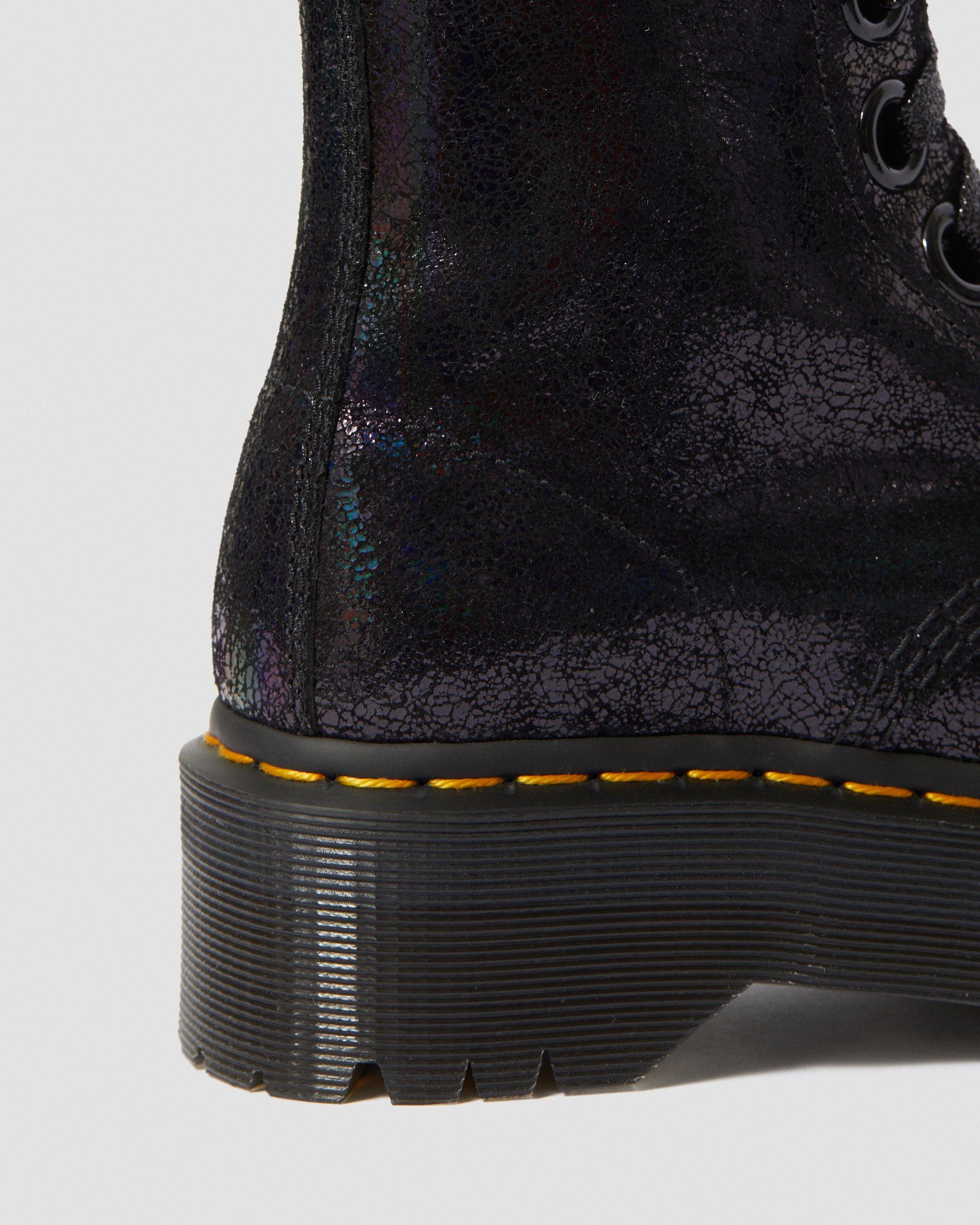 Molly Metallic Leather Platform Boots in BLACK | Dr. Martens™
