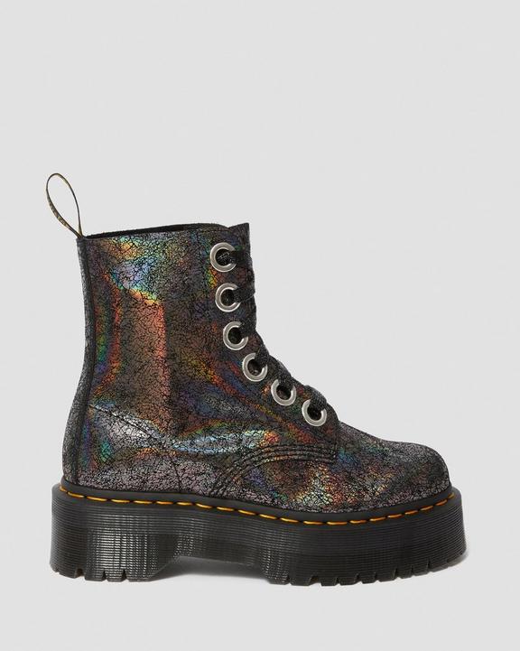 MOLLY IRIDESCENT CRACKLE PLATEAU STIEFEL Dr. Martens