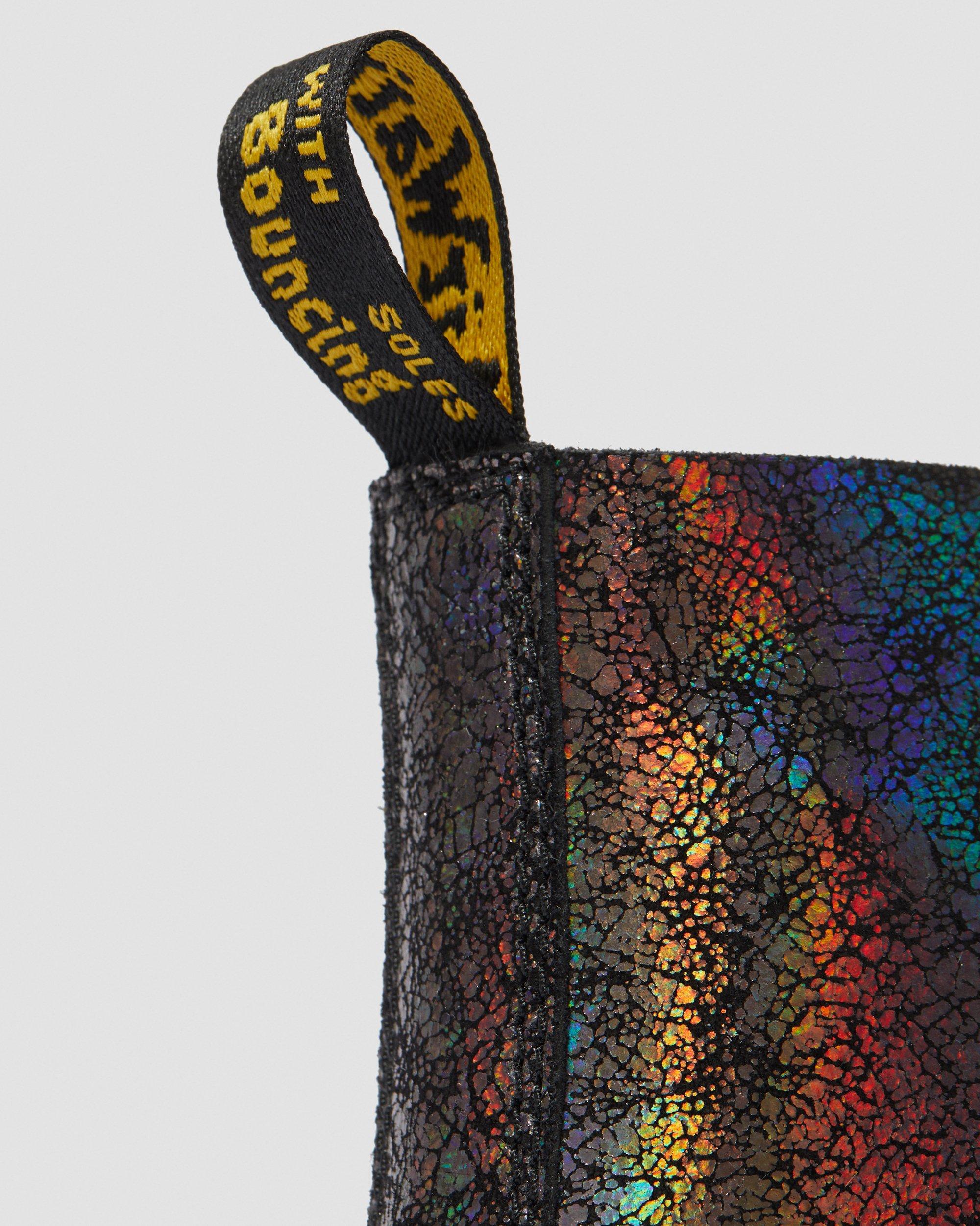 Molly Metallic Leather Platform Boots in GUNMETAL | Dr. Martens™