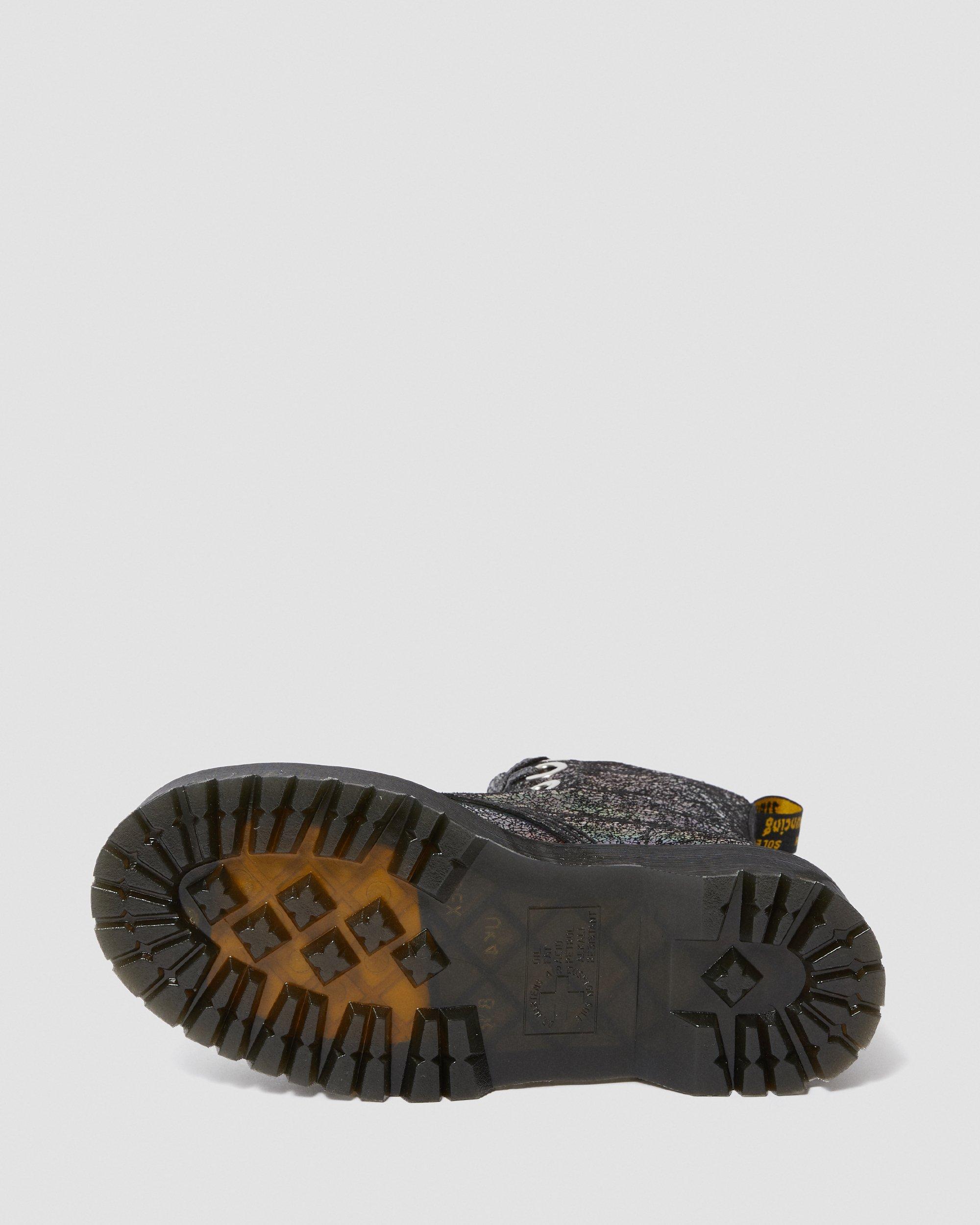 Molly Metallic Leather Platform Boots in GUNMETAL | Dr. Martens™