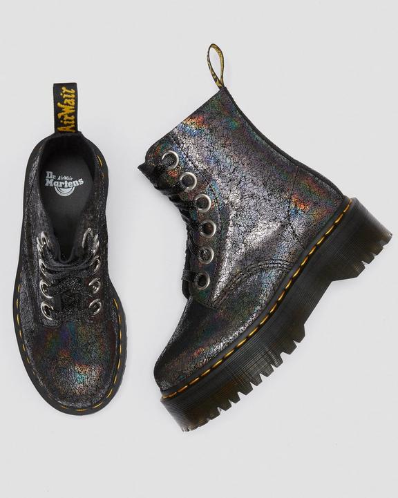 Molly Metallic Leather Platform Boots Dr. Martens