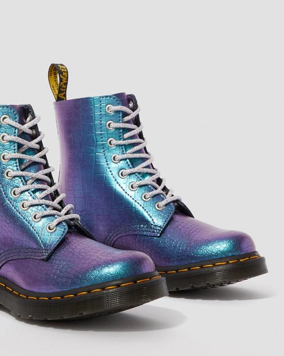 1460 Pascal Metallic Crocodile Leather Boots Dr. Martens