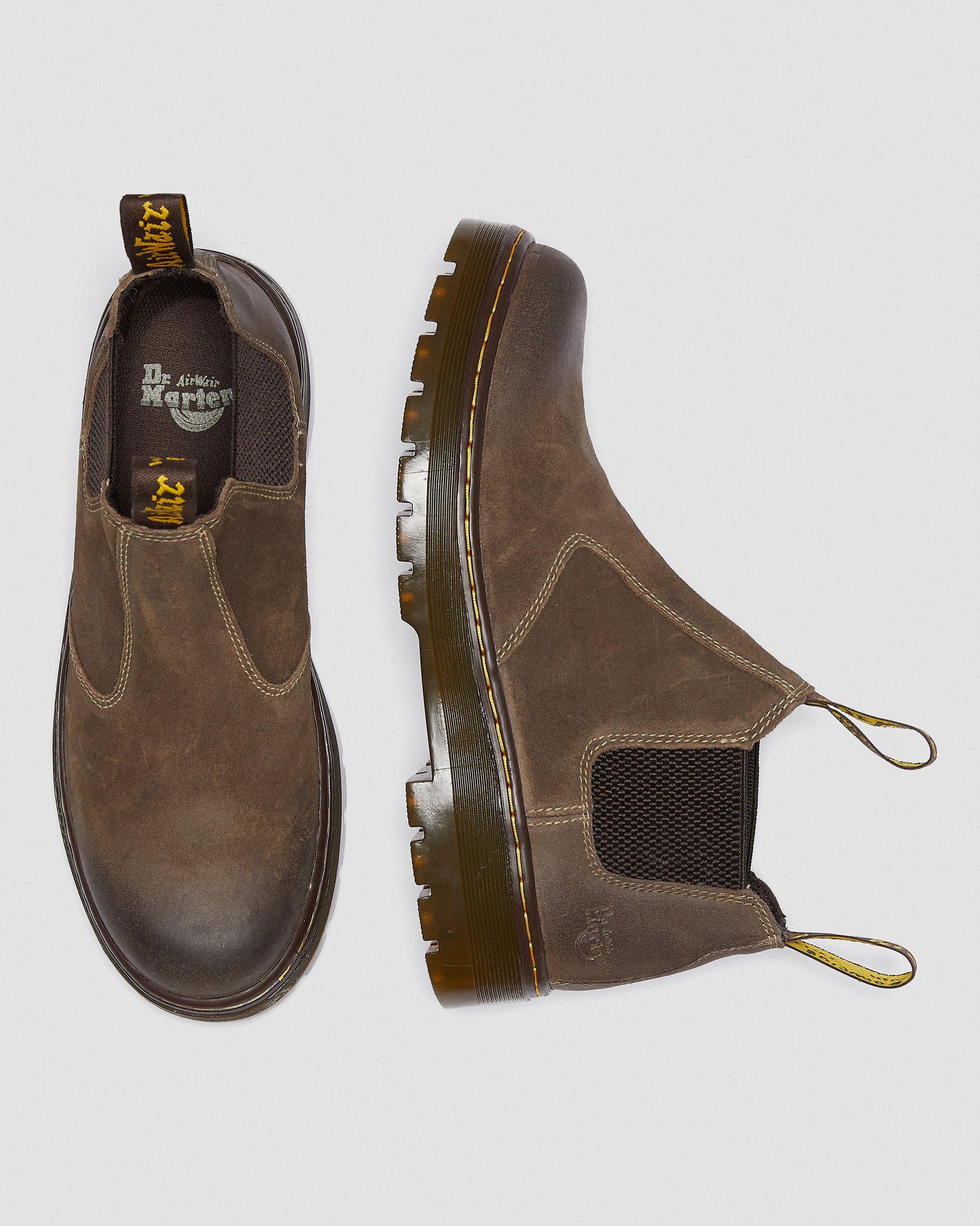 Hardie Suede Chelsea Work Boots in Dark Brown | Dr. Martens display picture 1