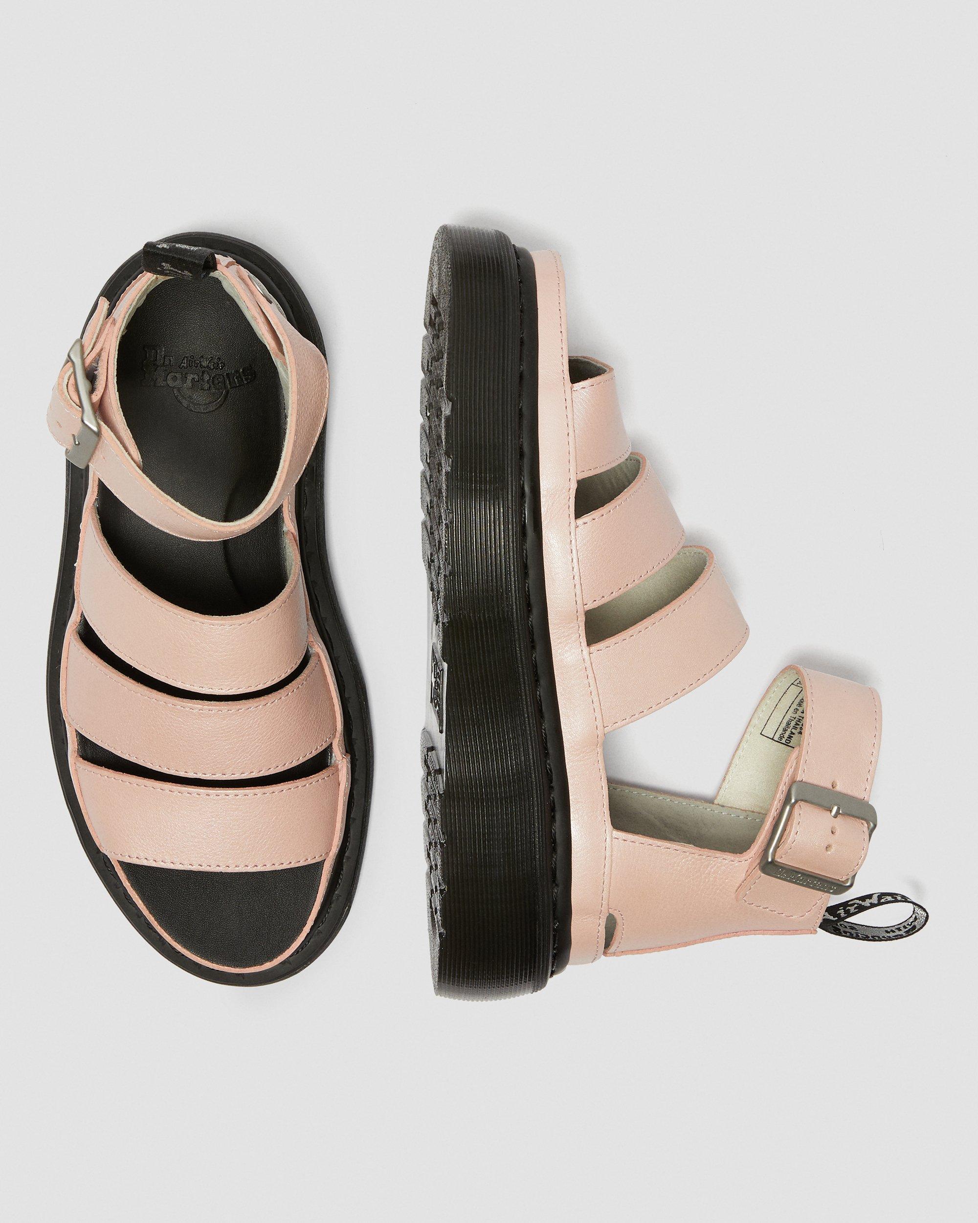 Clarissa II Metallic Leather Platform Sandals in PINK SALT | Dr