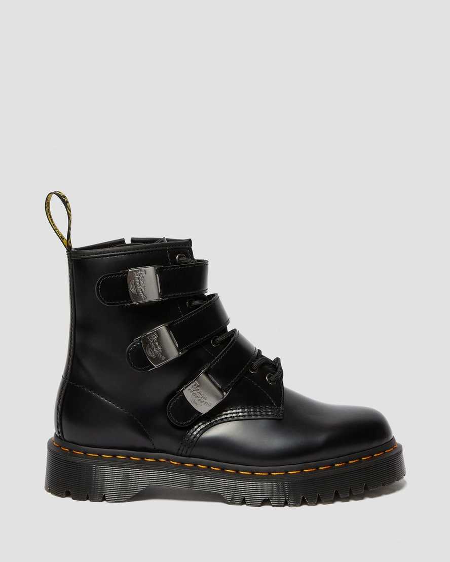 FENIMORE LEATHER BUCKLE ANKLE BOOTS Dr. Martens