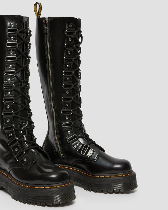 1B60 Xl Women's Leather Knee High Platform Boots in Black 1B60 Xl Women's Leather Knee High Platform Boots in Black