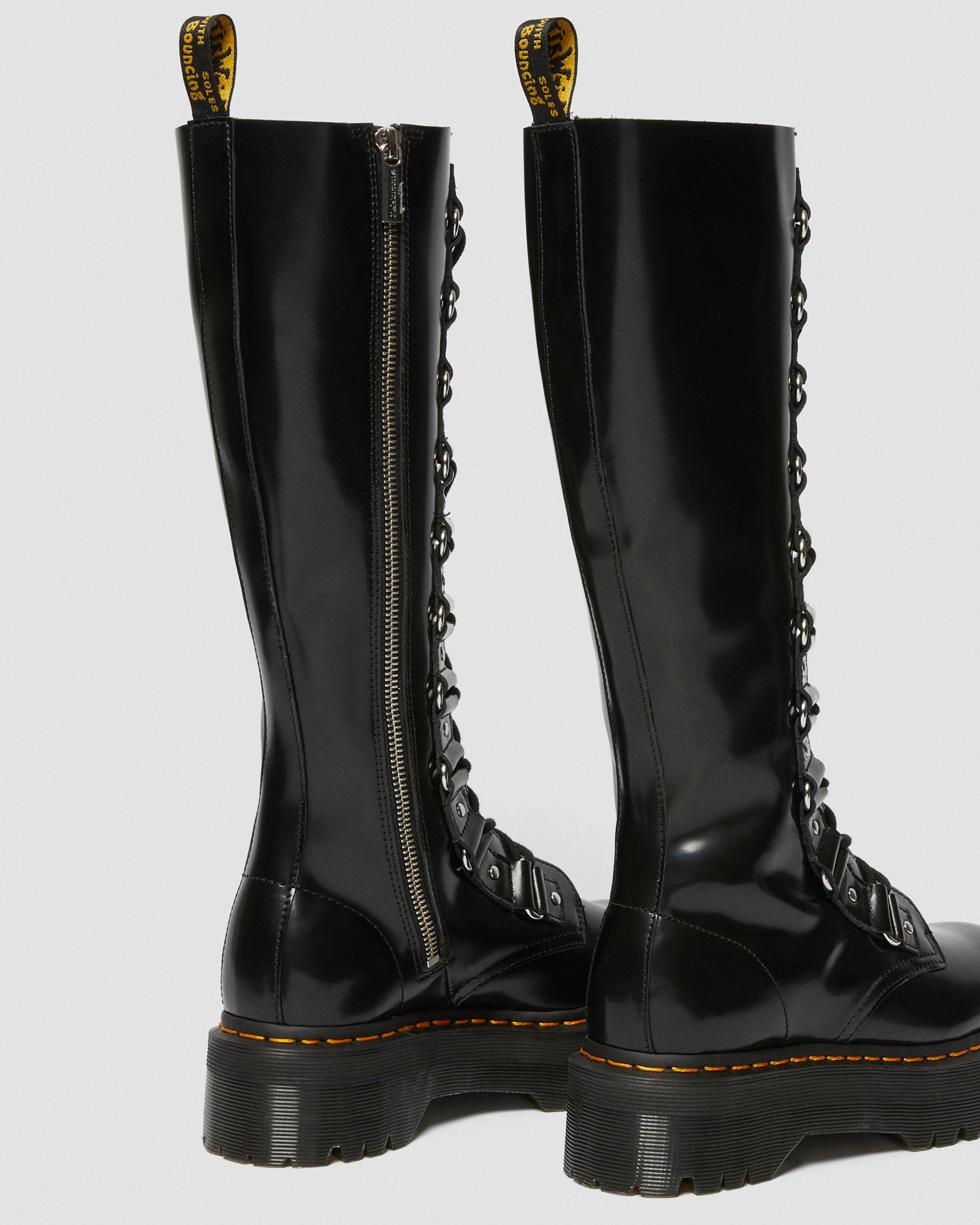1B60 Xl Women's Leather Knee High Platform Boots in Black | Dr. Martens