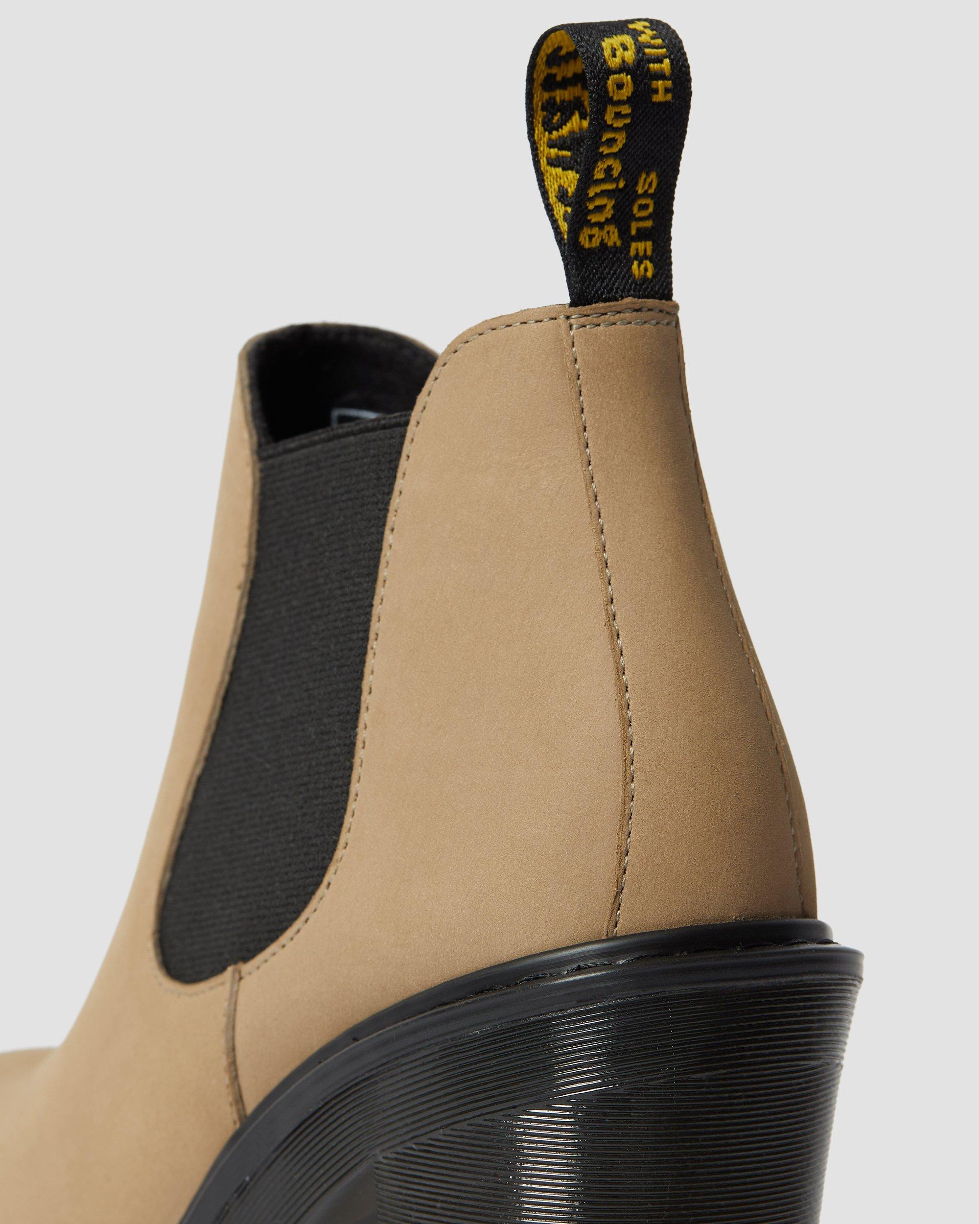 Hurston Women's Suede Heeled Chelsea Boots in MILKSHAKE | Dr. Martens™