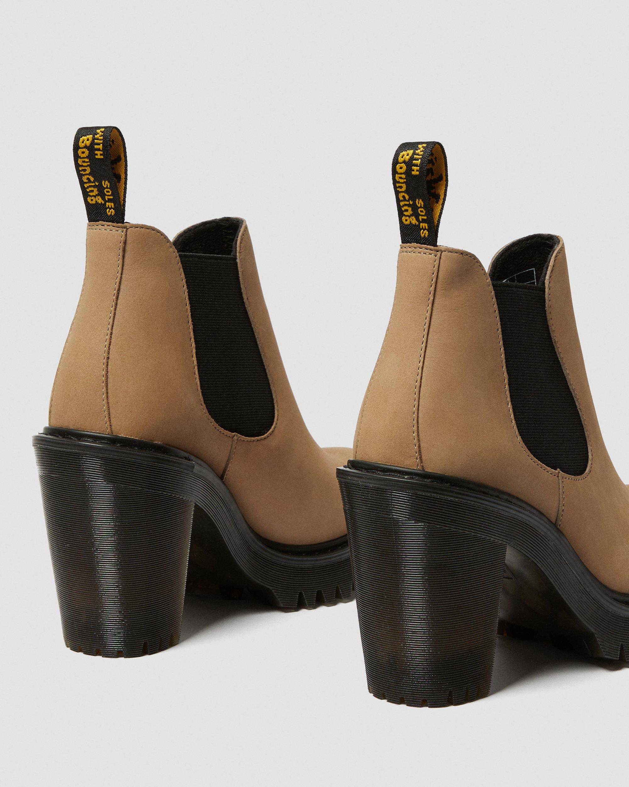 Hurston Women's Suede Heeled Chelsea Boots in MILKSHAKE | Dr. Martens™