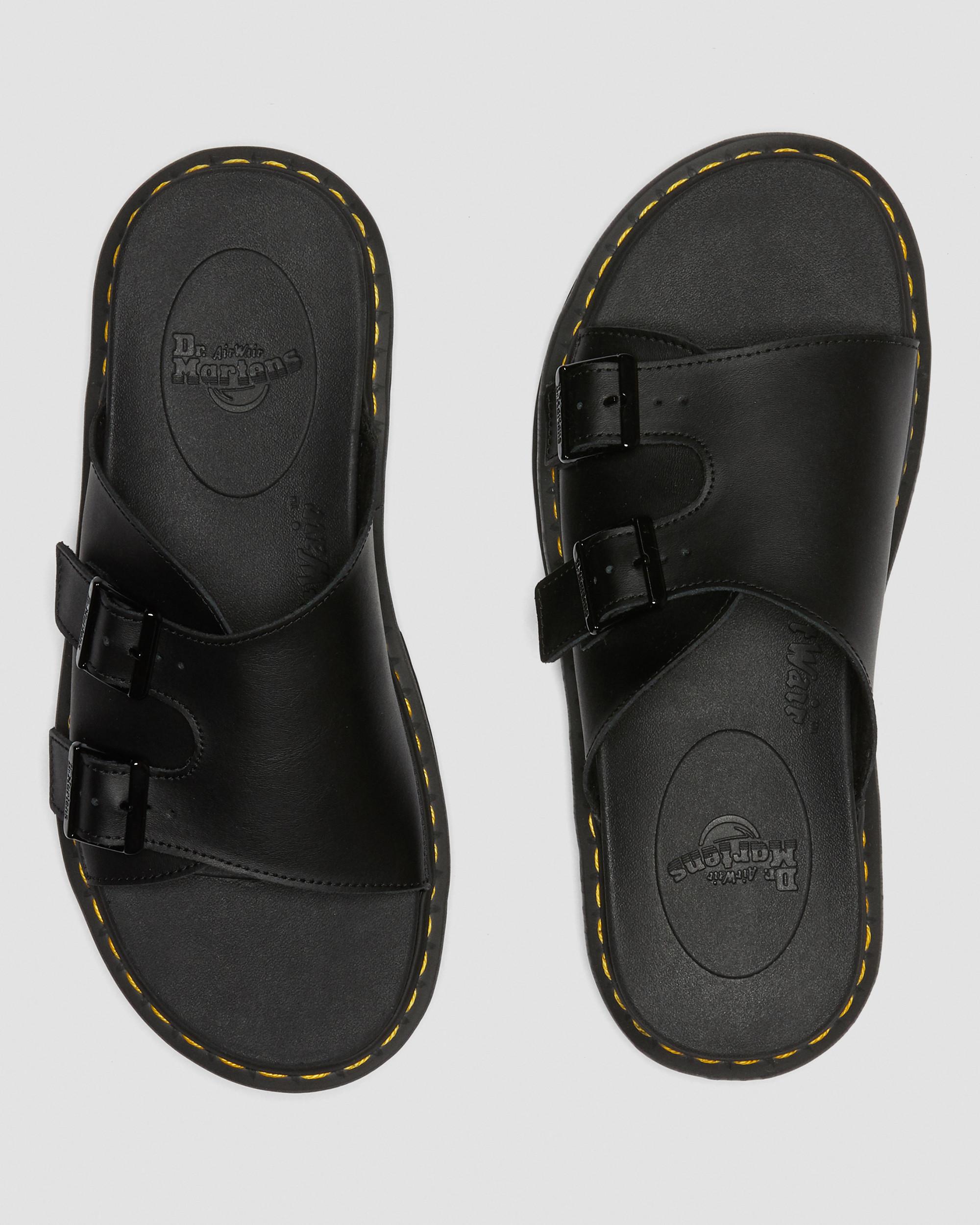 Dax Men's Leather Slide Sandals in BLACK | Dr. Martens™