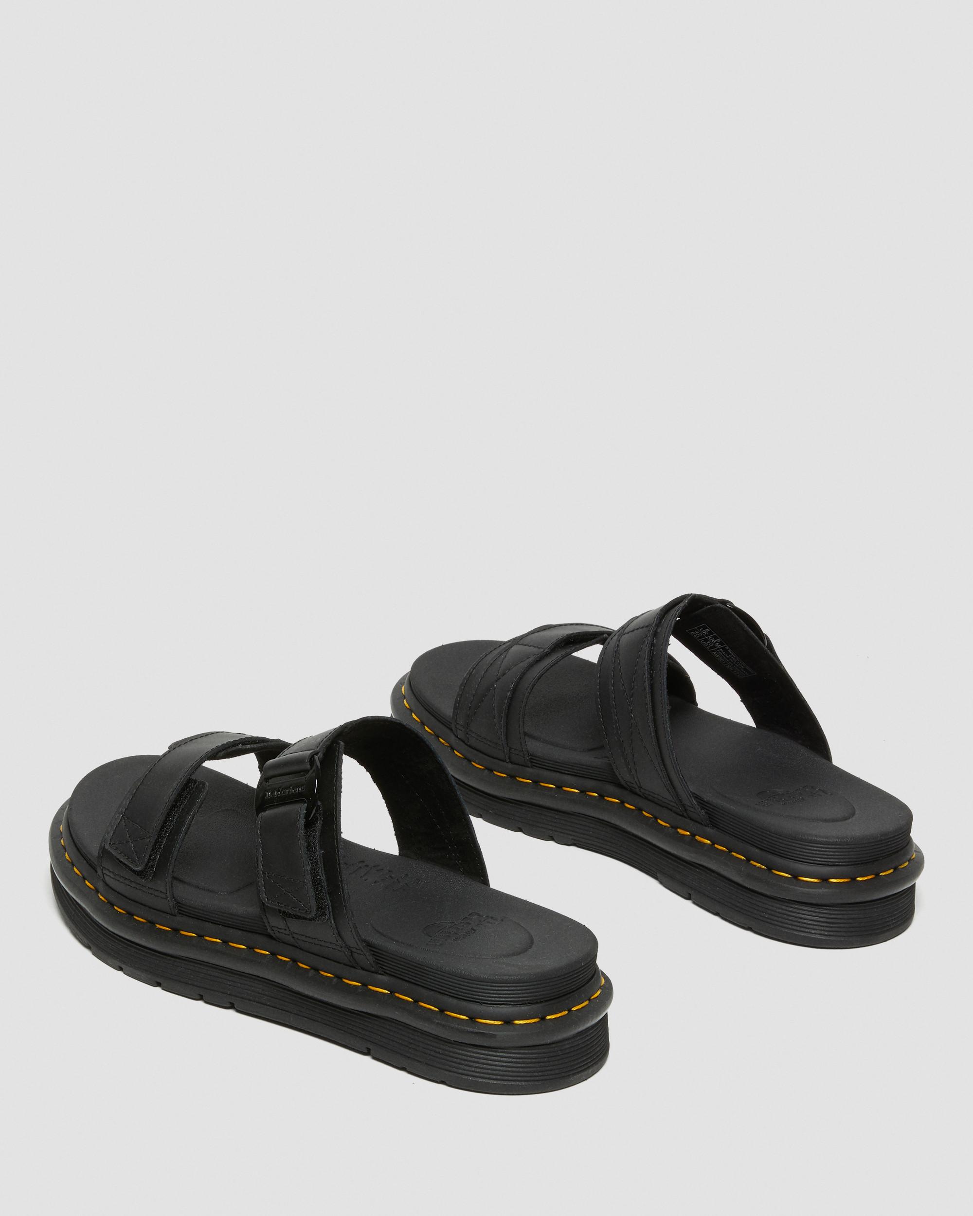 Chilton Men's Leather Slide Sandals in BLACK | Dr. Martens™