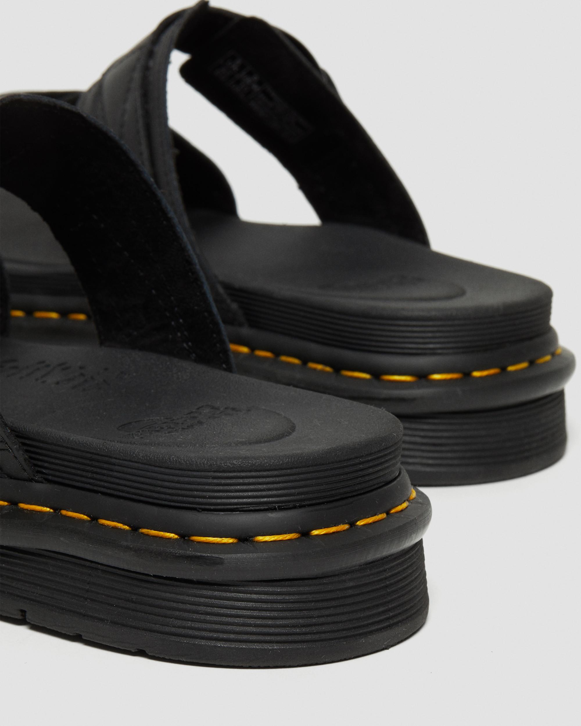 Chilton Men's Leather Slide Sandals in BLACK | Dr. Martens™