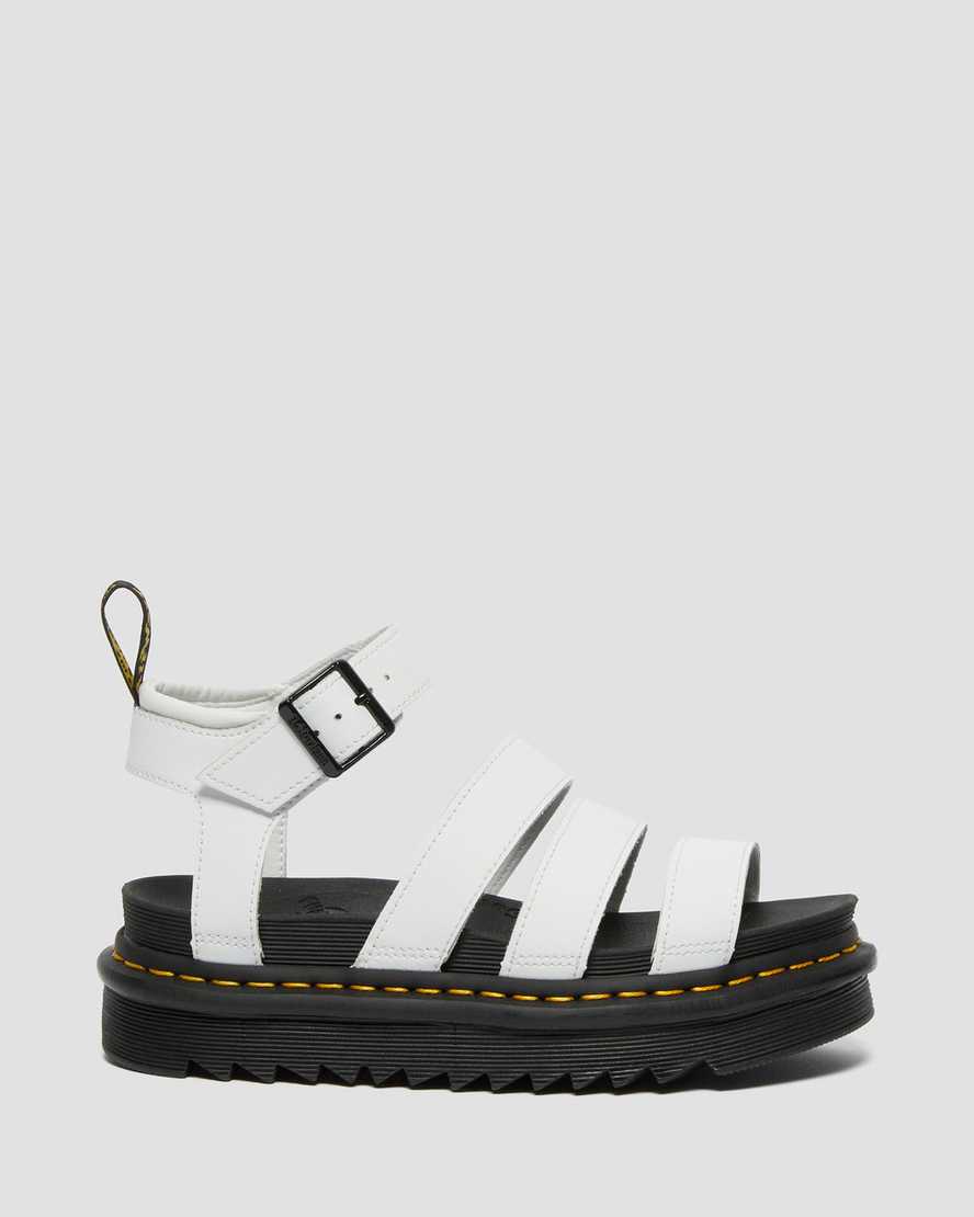 Blaire Hydro Leather Strap Sandals WhiteNahkaiset Blaire Hydro Strap -sandaalit Dr. Martens