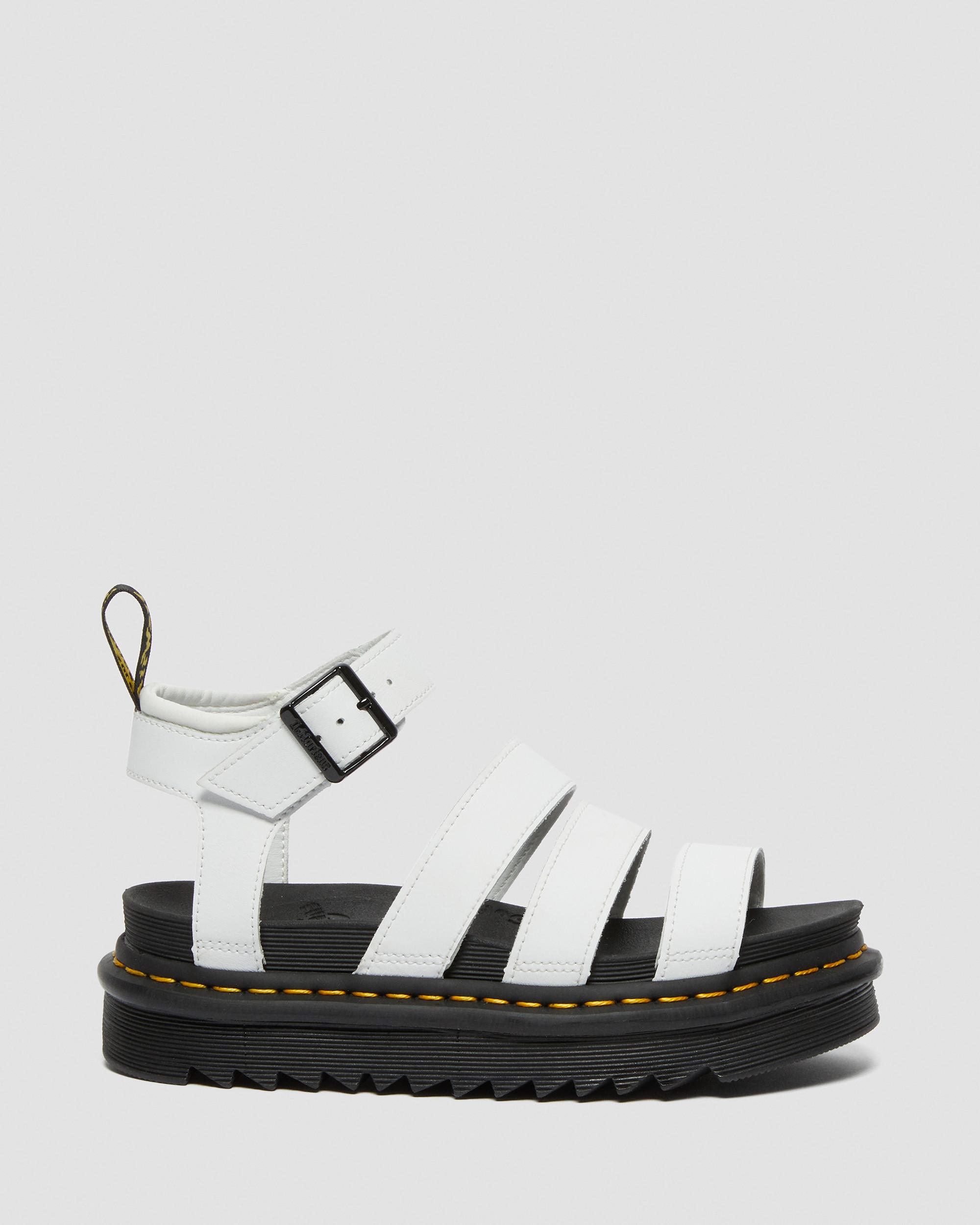Blaire Hydro Leather Strap Sandals in White