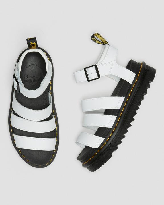 Blaire Hydro Leather Strap Sandals WhiteBlaire-sandaler i Hydro-læder med rem Dr. Martens