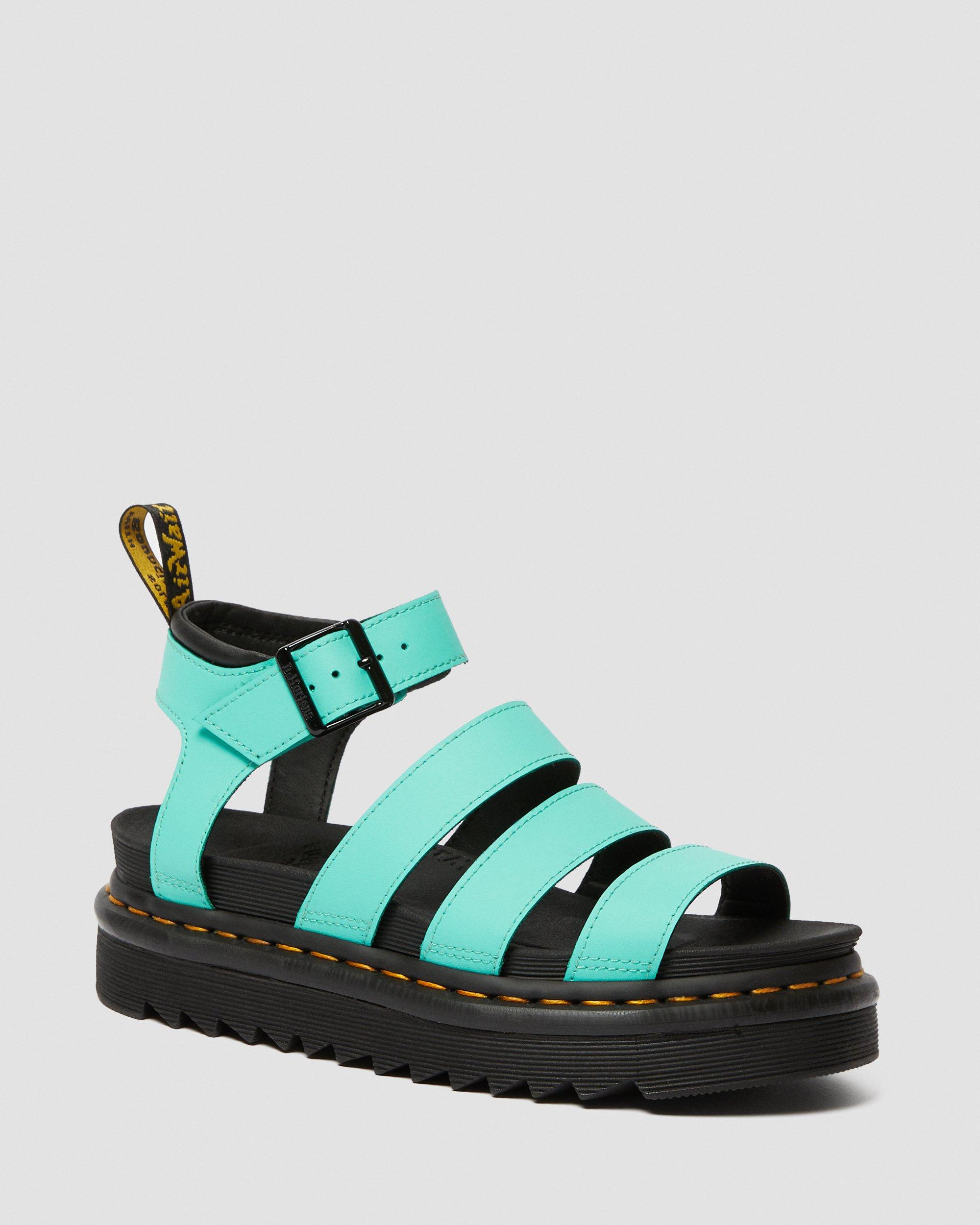 Blaire Hydro Leather Strap Sandals in Peppermint Green | Dr. Martens