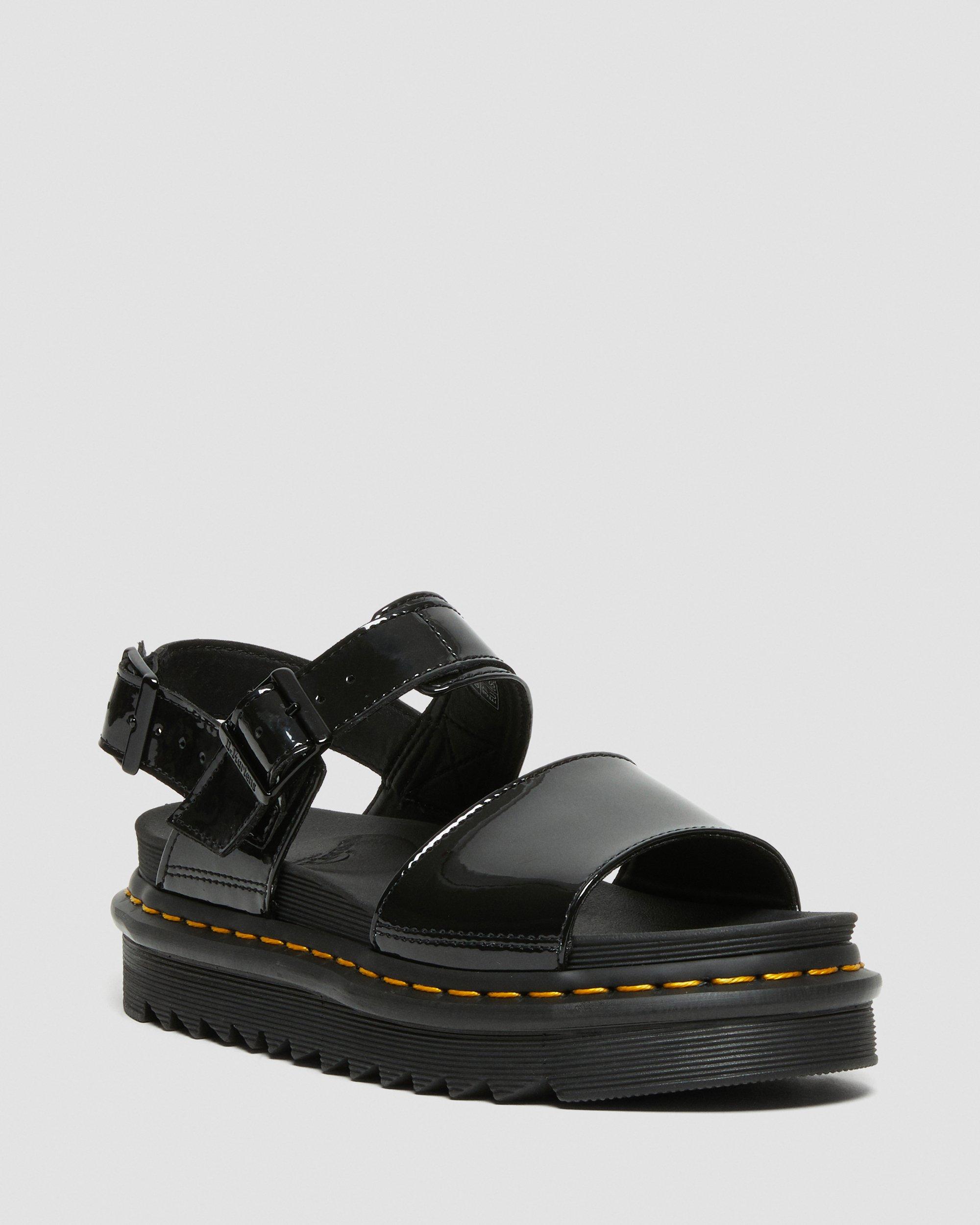 VOSS PATENT SANDALS in Black Dr. Martens