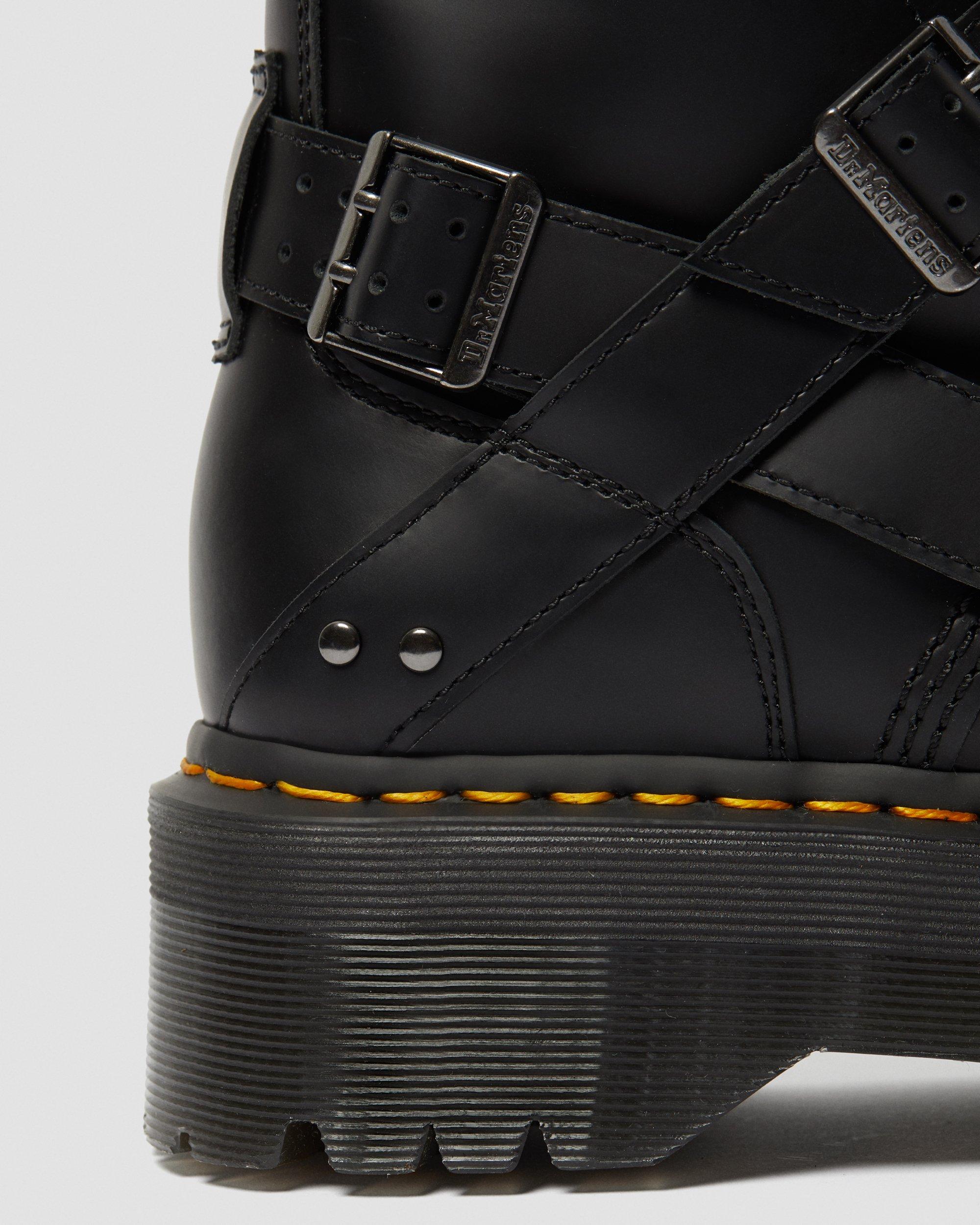 1914 Smooth Leather Tall Platform Boots in BLACK | Dr. Martens™