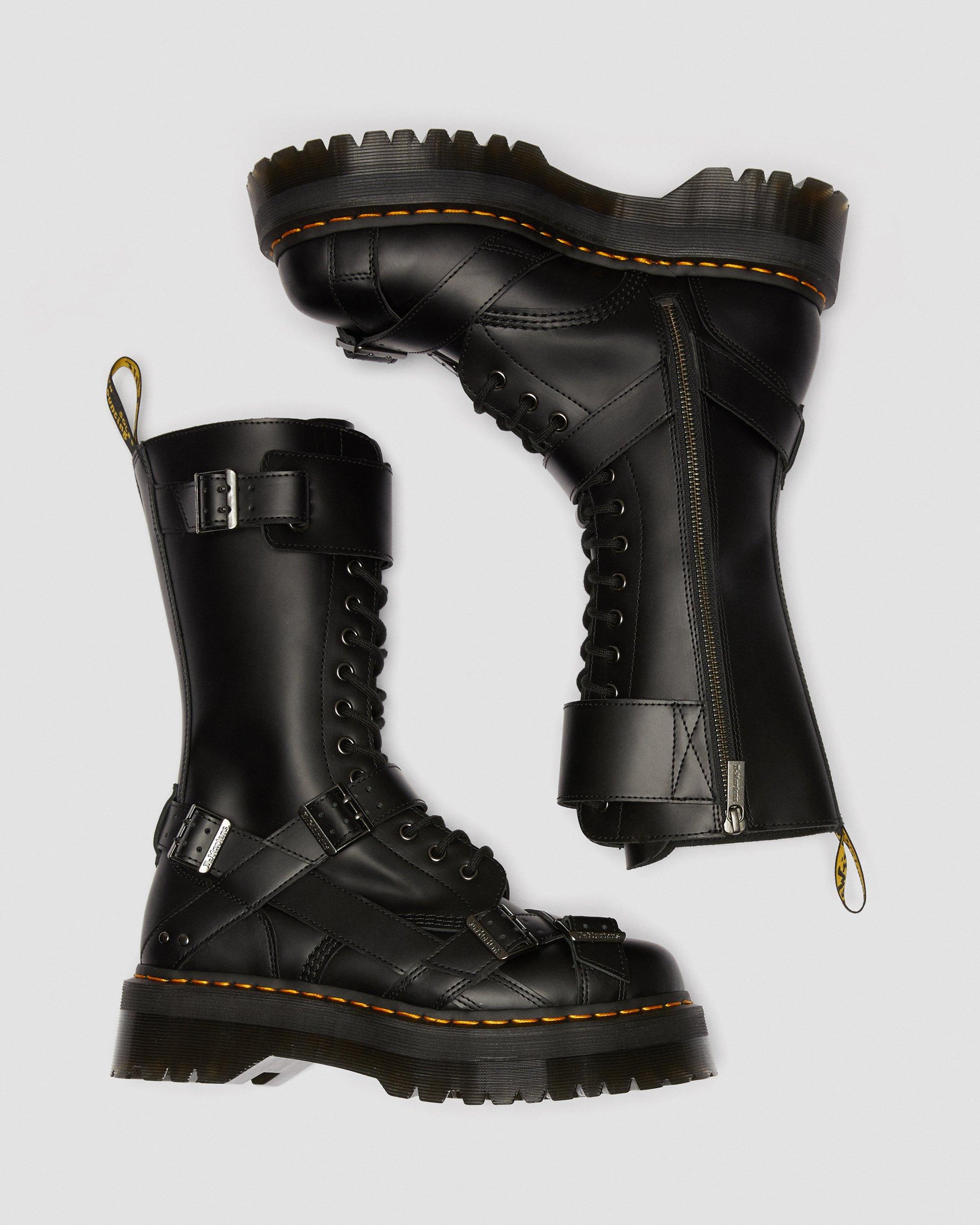 1914 Smooth Leather Tall Boots in Black