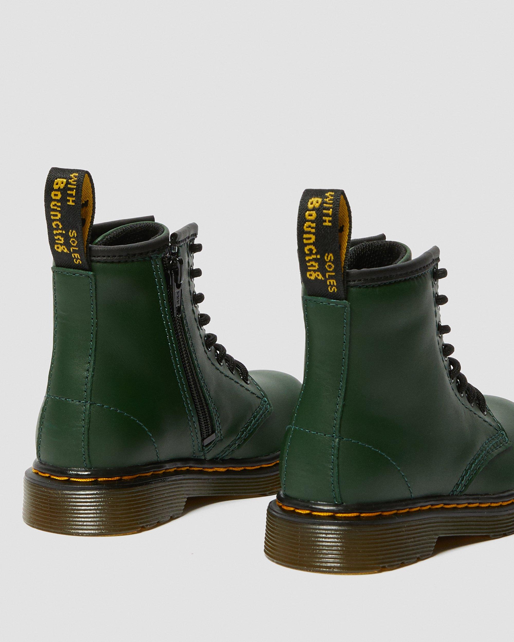 Dr.Martens キッズブーツ 8ホール Green UK2 Toddler 1460 Leather Lace Up Boots in DMS GREEN | Dr. Martens™