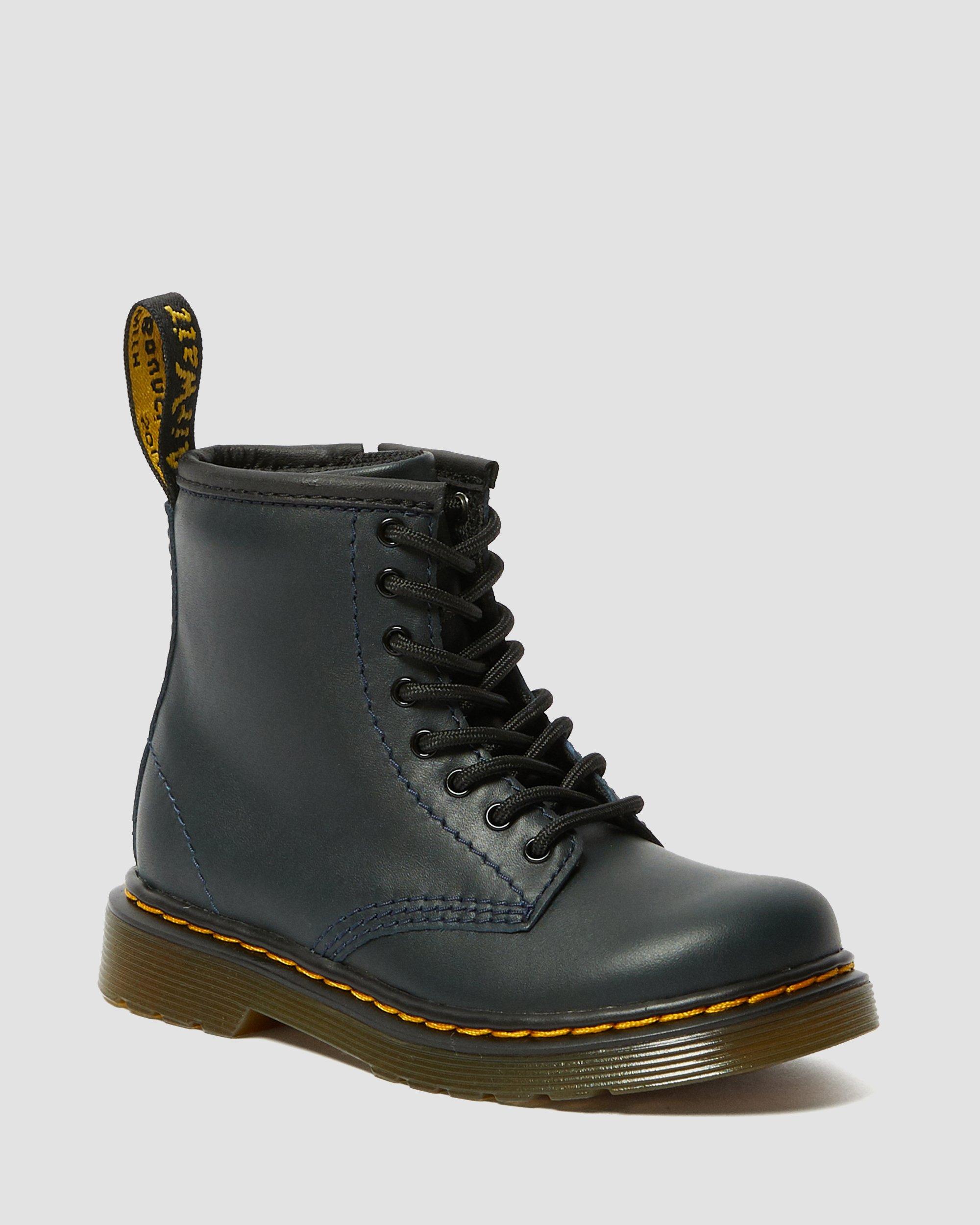 Toddler 1460 Muted Leather Lace Up Boots in Navy | Dr. Martens