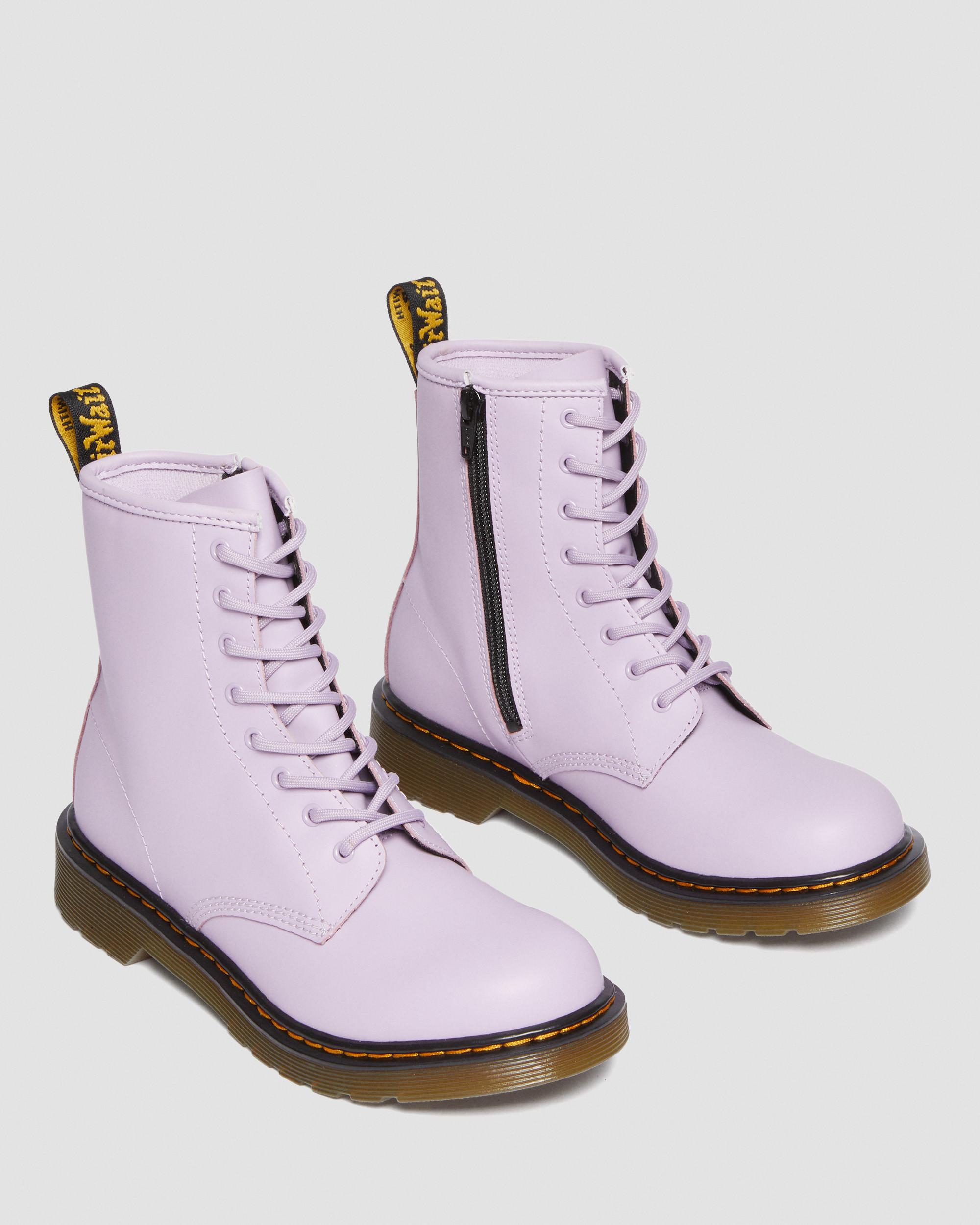 Youth 1460 Romario Leather Up Boots Dr. Lilac Martens in Lace 