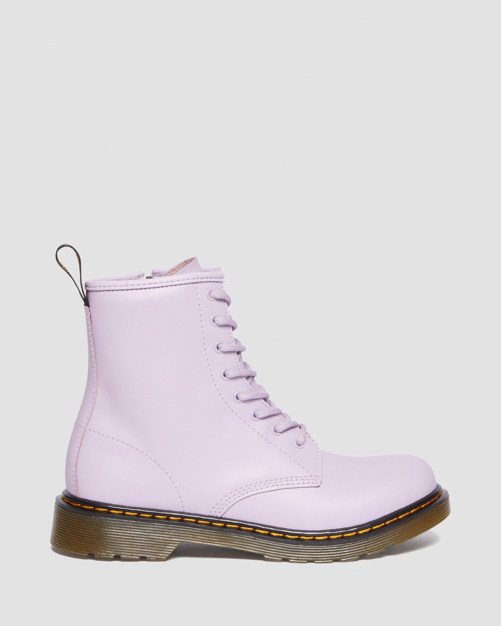 Youth 1460 Romario Leather Martens Lace Up Boots in Dr. | Lilac