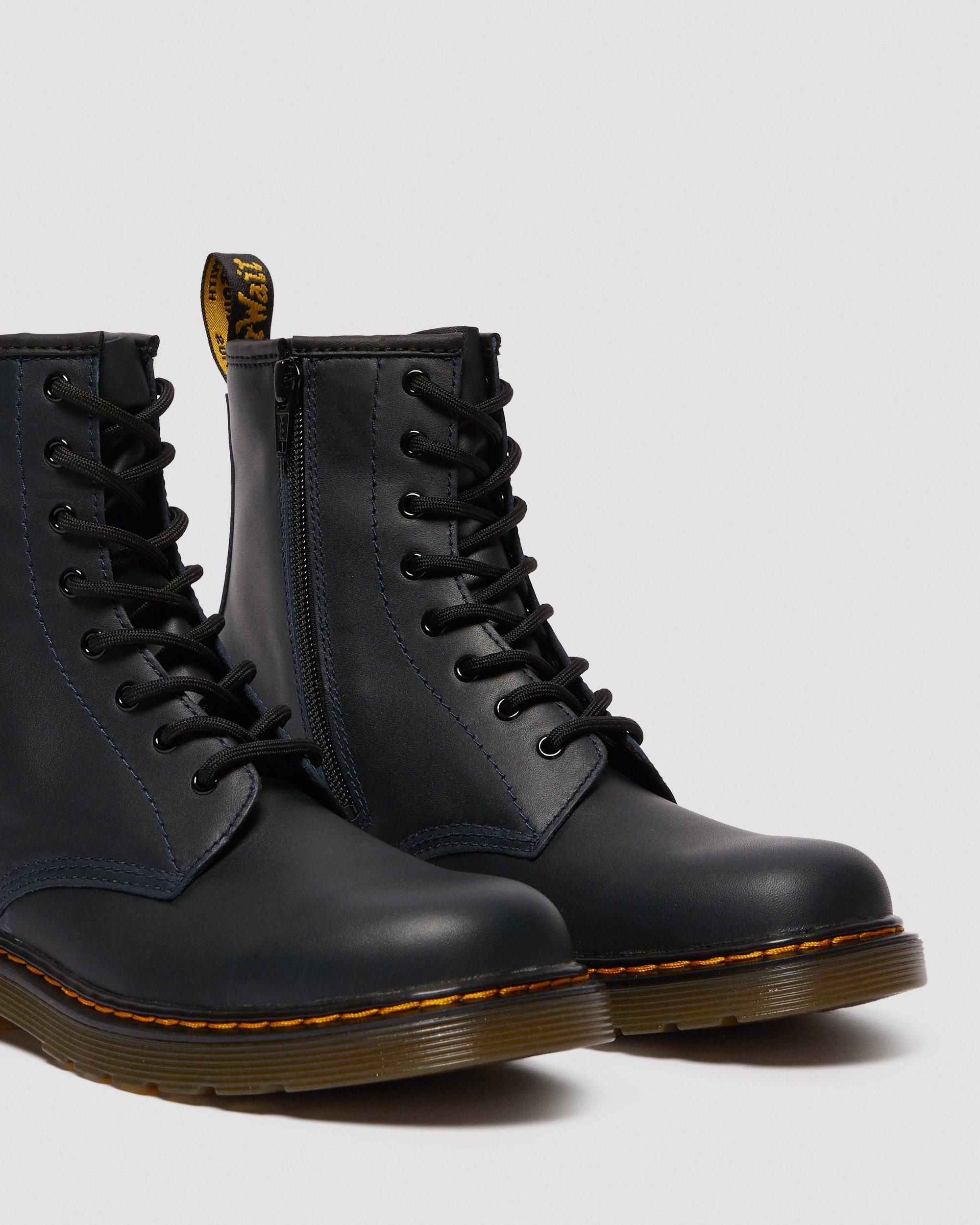 Youth 1460 Leather Lace Up Boots in Navy | Dr. Martens