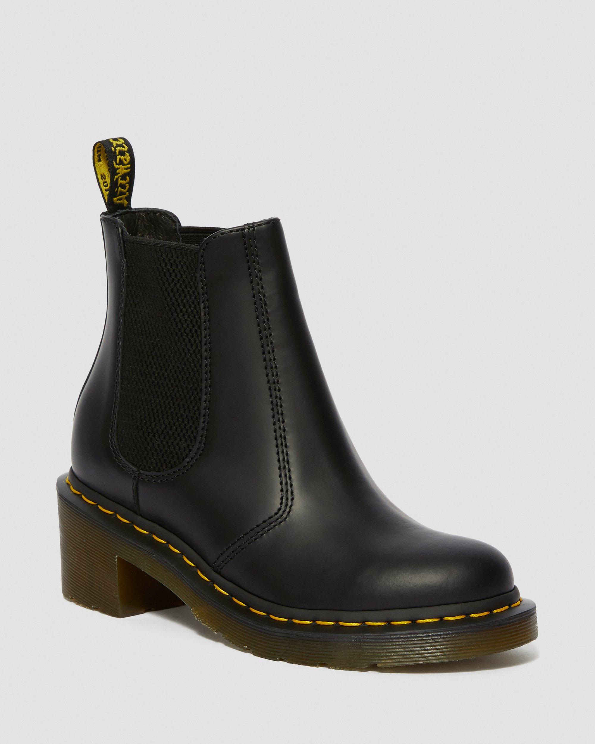 Dr Martens CADENCE 5㎝ヒールサイドゴアブーツ Cadence Smooth Leather Heeled Chelsea Boots in BLACK | Dr. Martens™