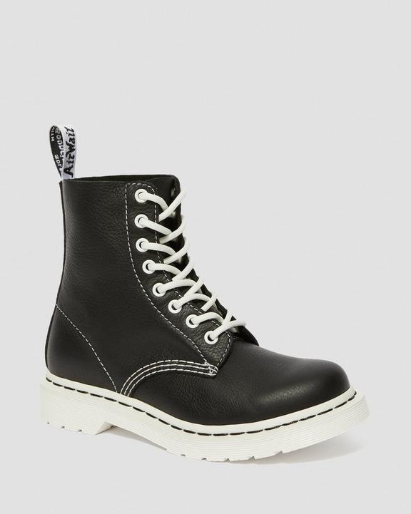 1460 PASCAL BLACK & WHITE LEATHER ANKLE BOOTS Dr. Martens