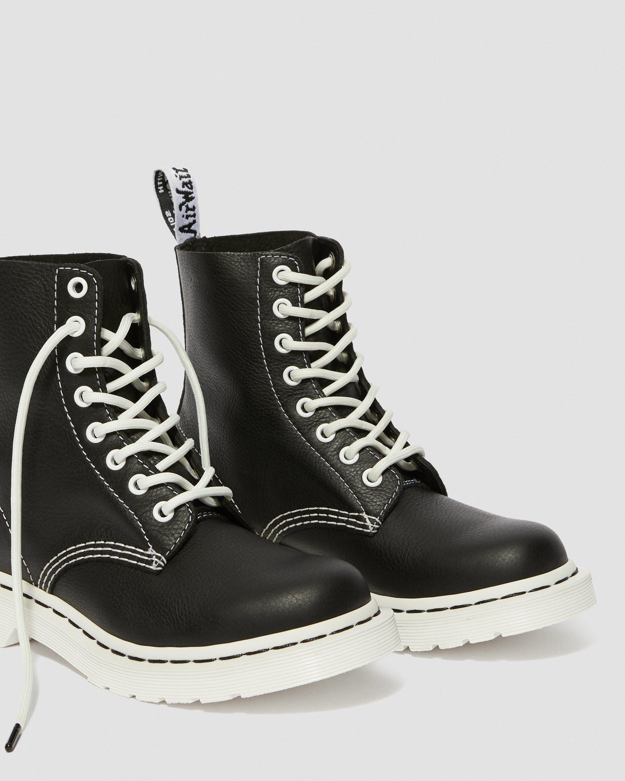 1460 Pascal Virginia Women's Black & White Up Boots in BLACK | Dr