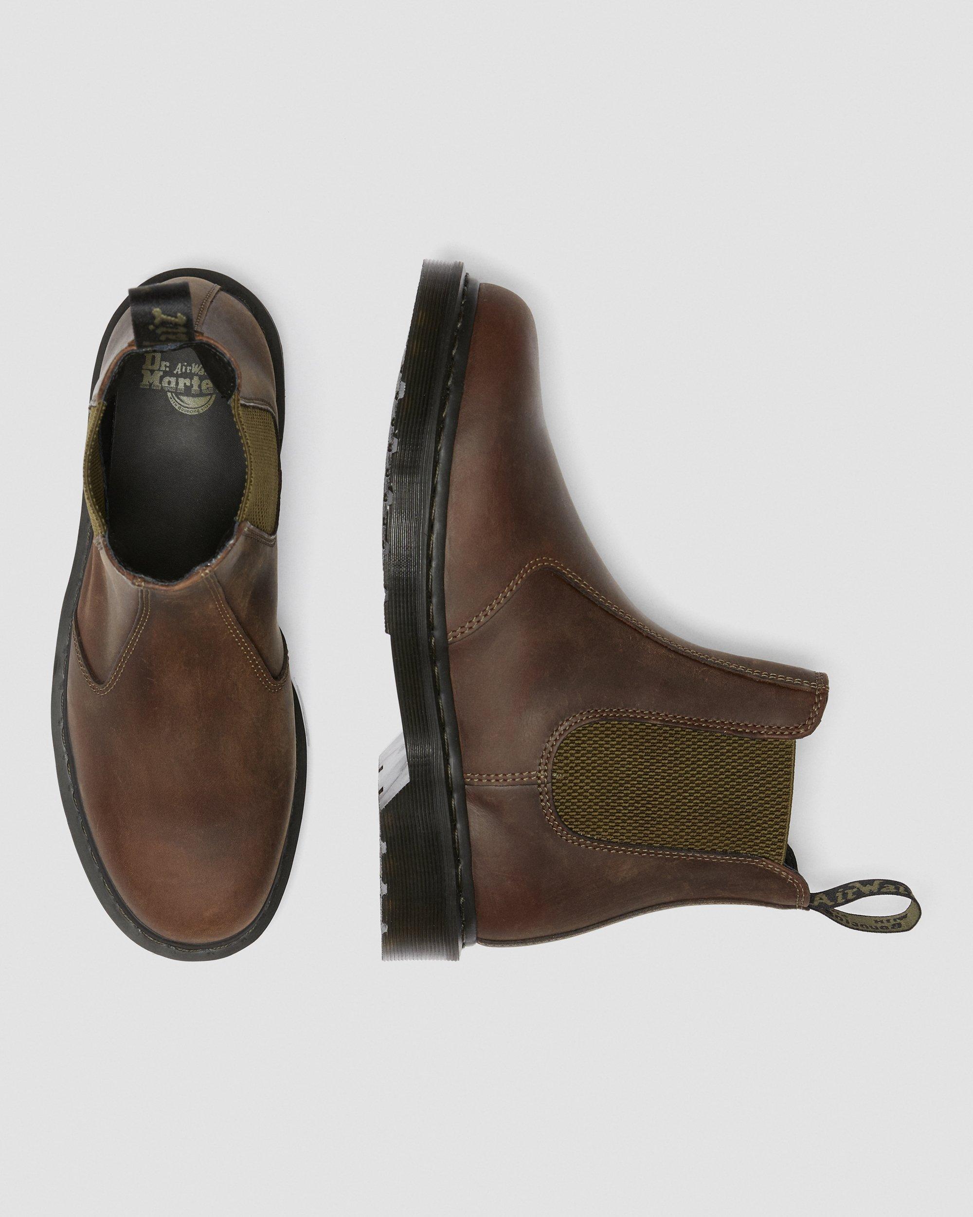 2976 Pop Crazy Horse Leather Chelsea Boots in DARK BROWN | Dr