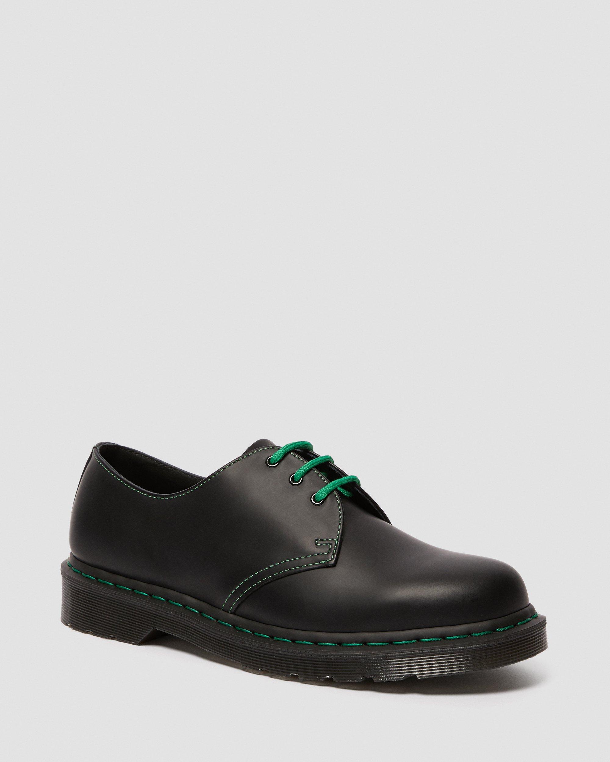 1461 Contrast Stitch Smooth Leather Oxford Shoes in Black | Dr