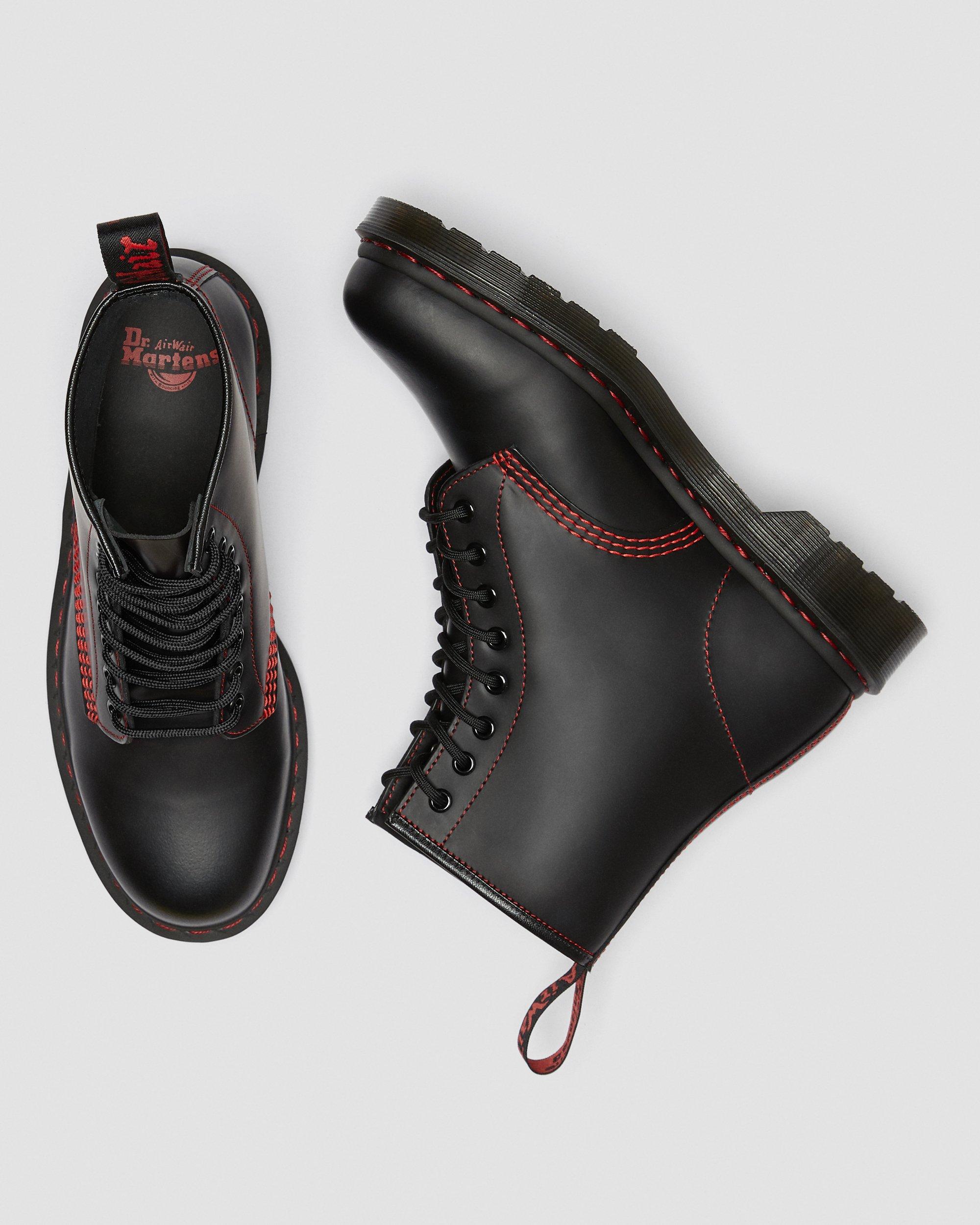 Dr. Martens 1460 CONTRAST STITCH
ANKLE BOOTS 1460 Contrast Stitch Leather Lace Up Boots in Black | Dr  main image 4
