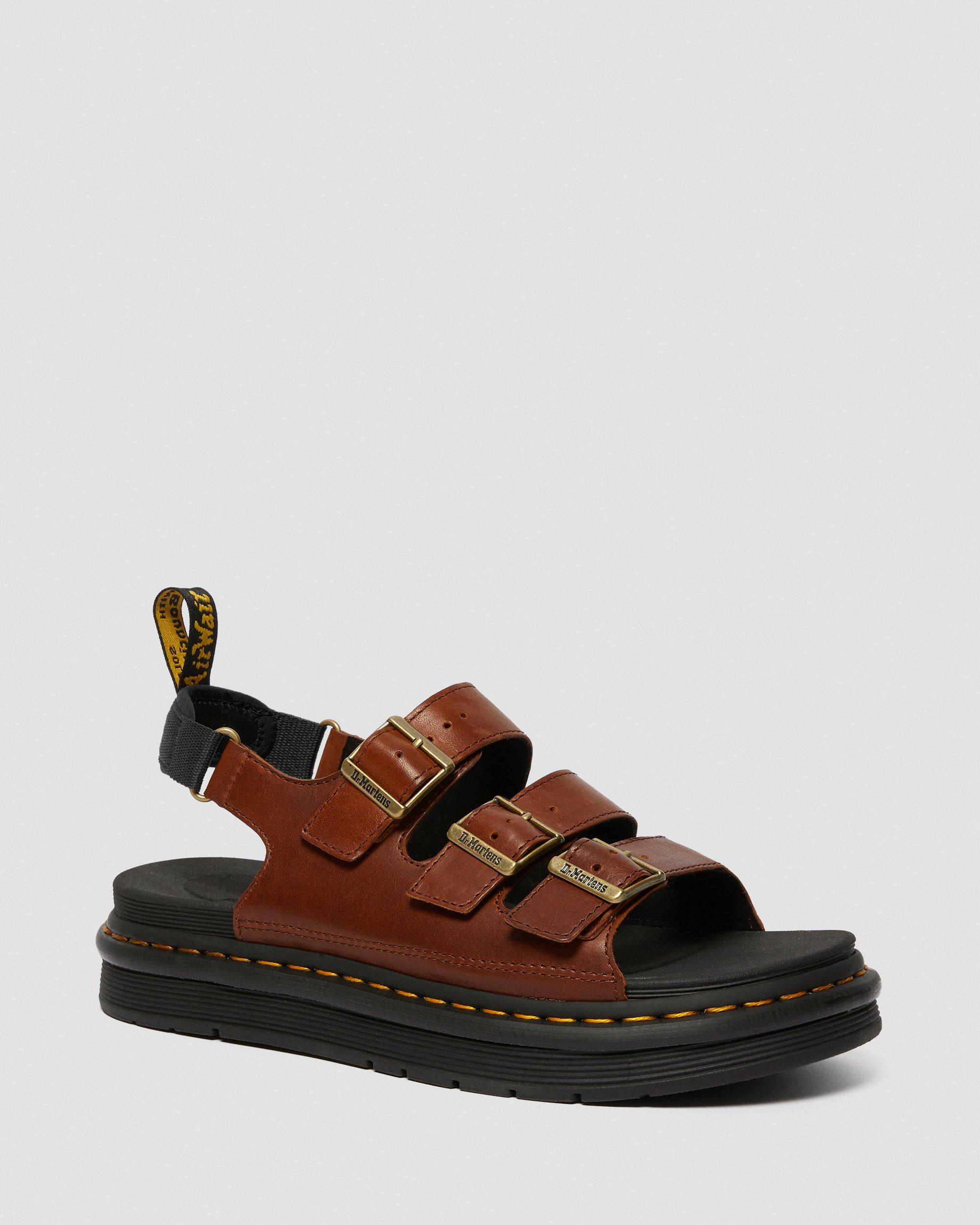 Soloman Men's Luxor Leather Strap Sandals in TAN | Dr. Martens™