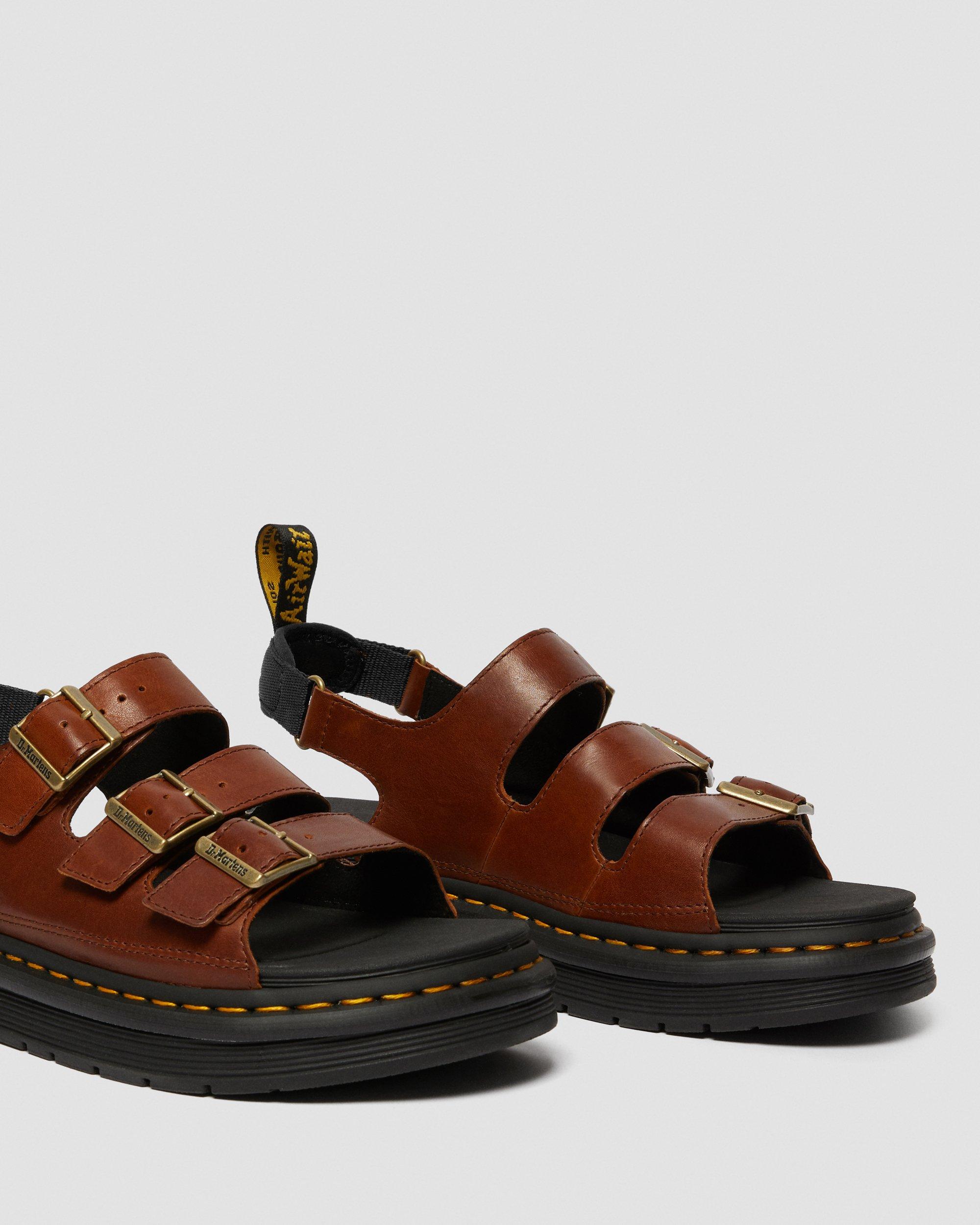 Soloman Men's Luxor Leather Strap Sandals in TAN | Dr. Martens™