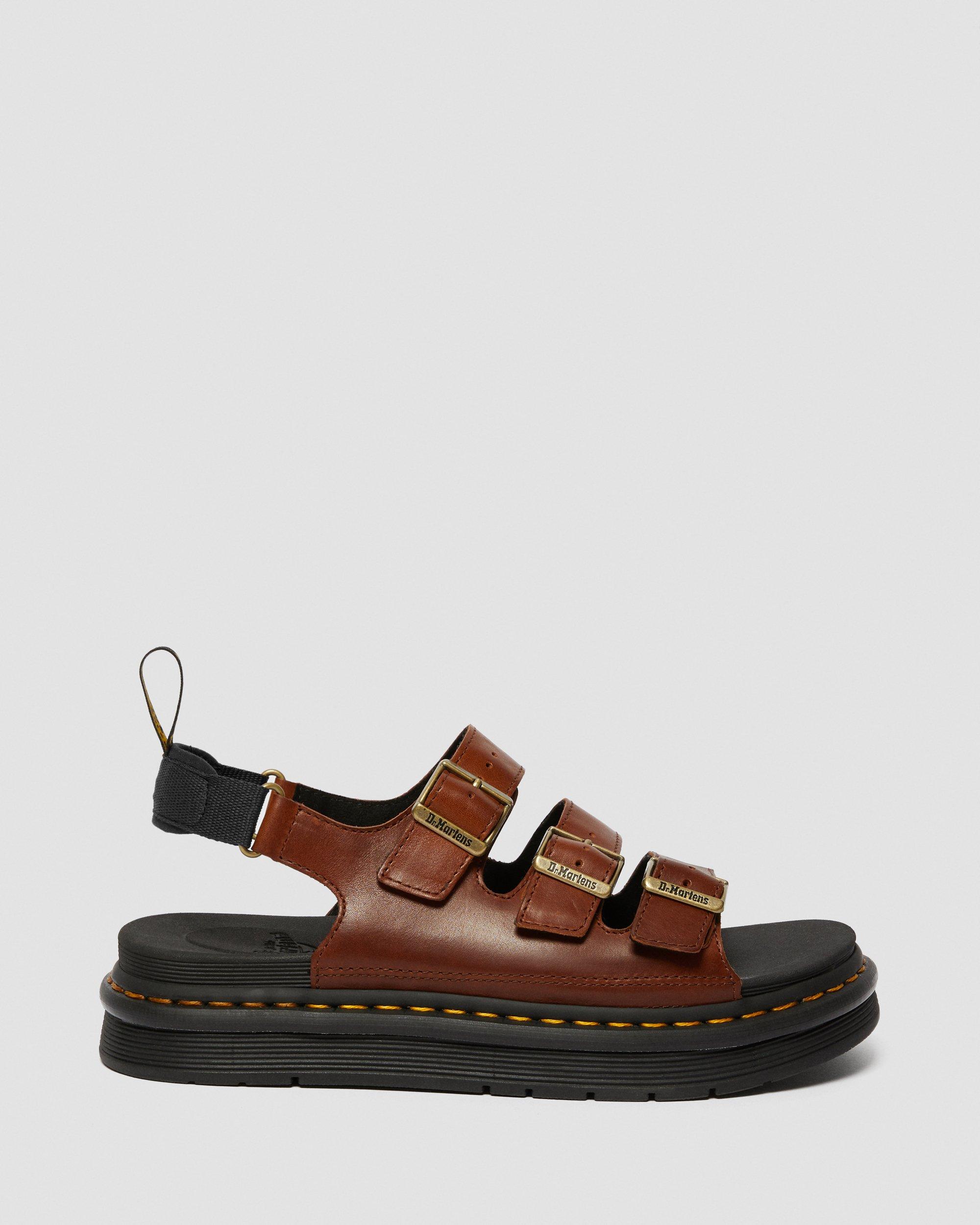 Soloman Men's Luxor Leather Strap Sandals in TAN | Dr. Martens™