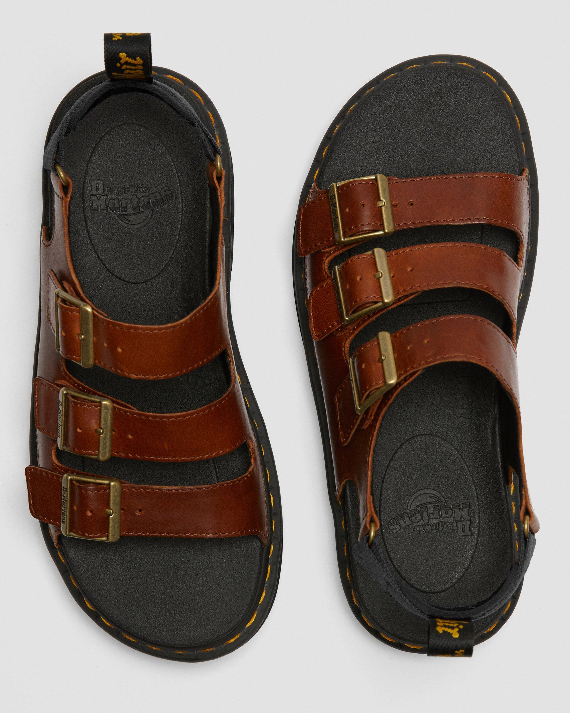 Soloman Men's Luxor Leather Strap Sandals in TAN | Dr. Martens™