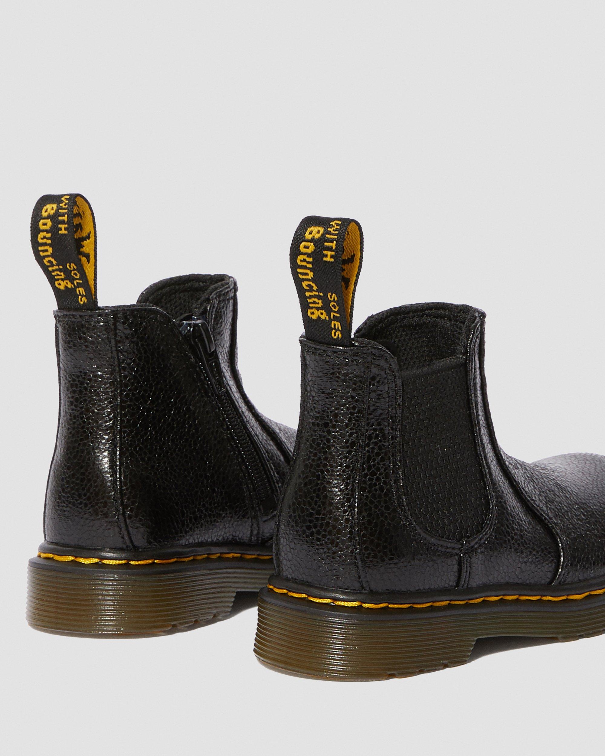 dr martens crinkle metallic chelsea boots